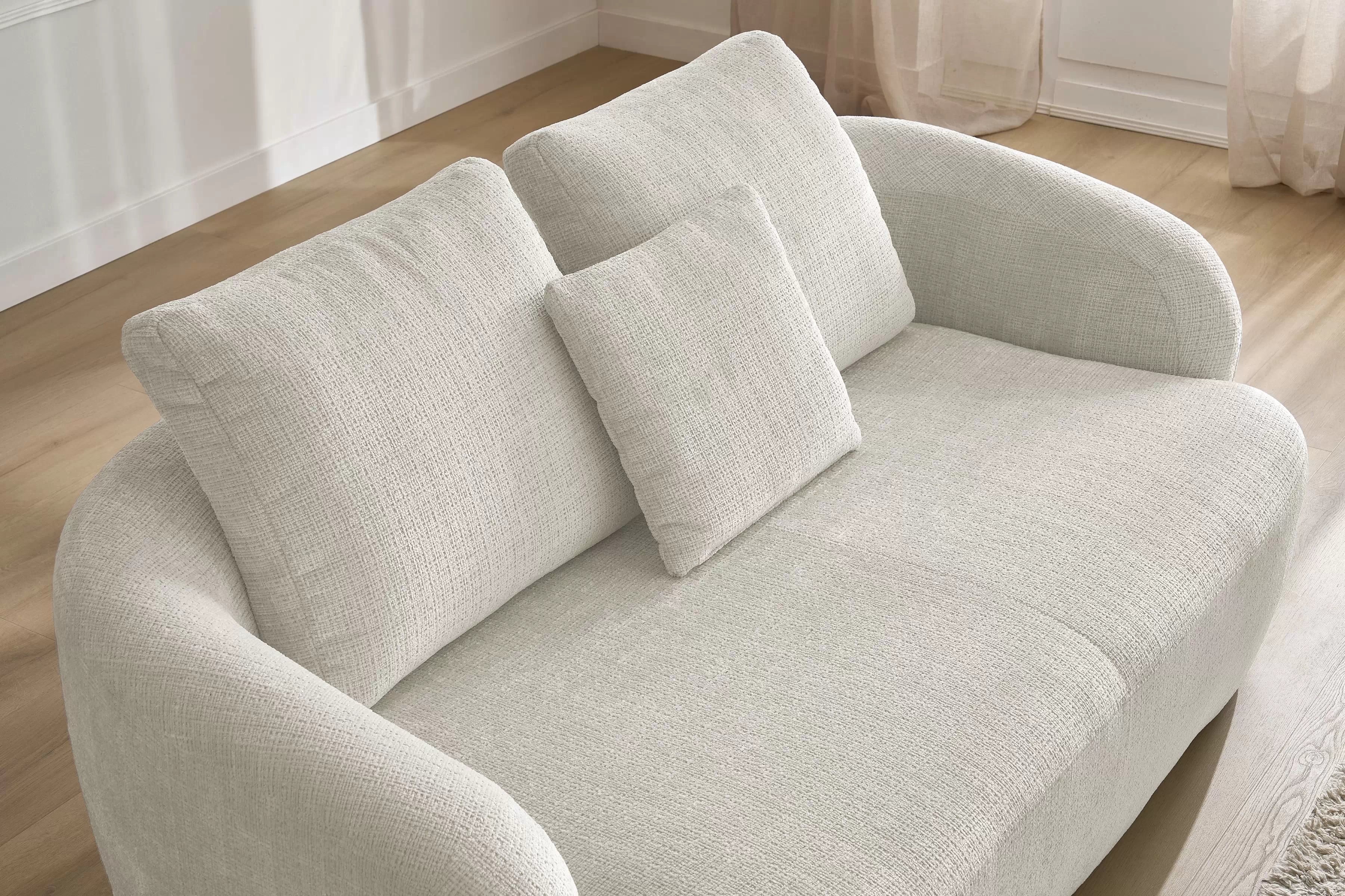 Dvojmiestna pohovka Finezal - béžový šenil Cremona 02 Pohovka Finezal pre 2 osoby - Cremona 02