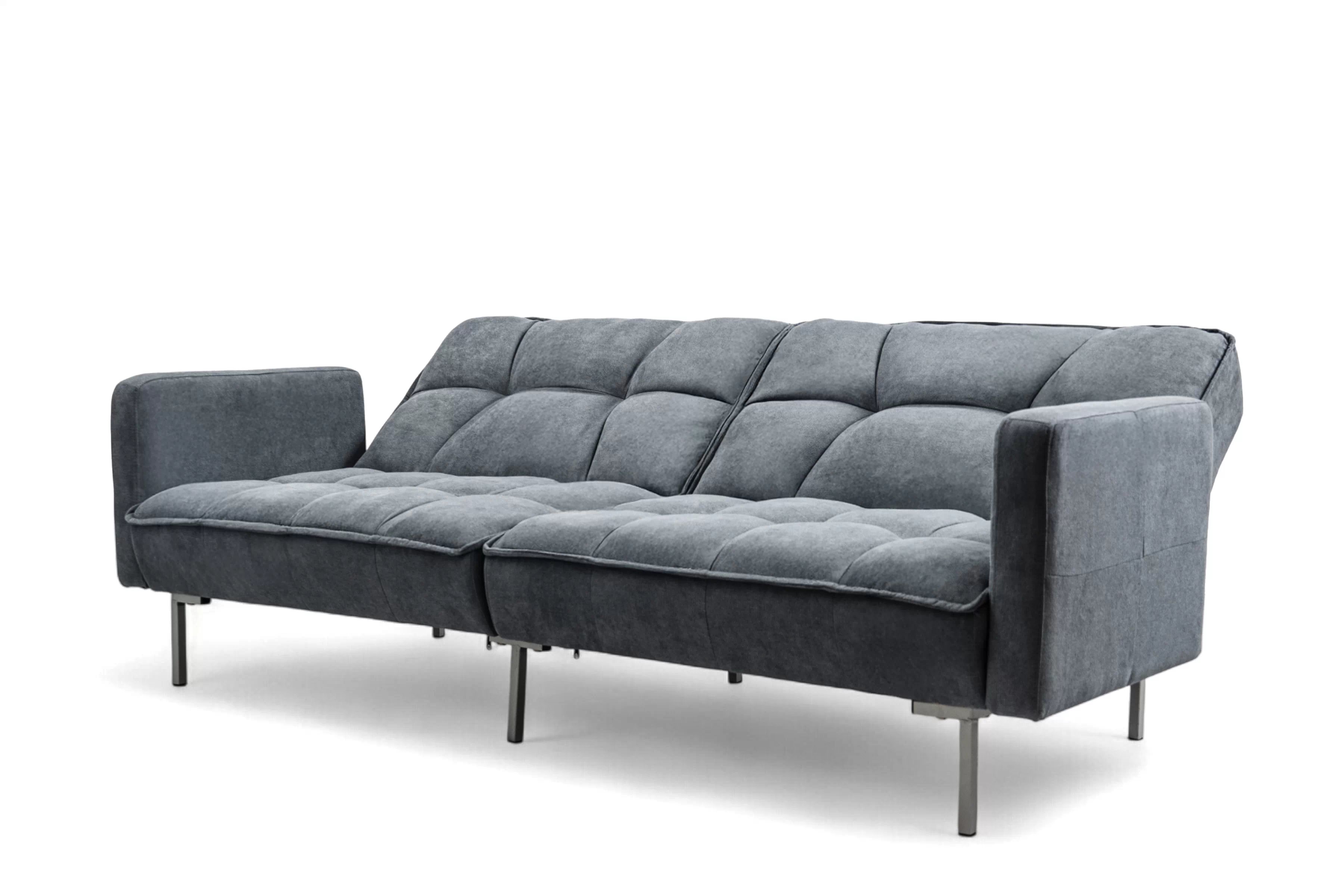 Rozkladacia trojpohovka Kitalio - sivá Pohovka Kitalio s funkciou spánku - popol