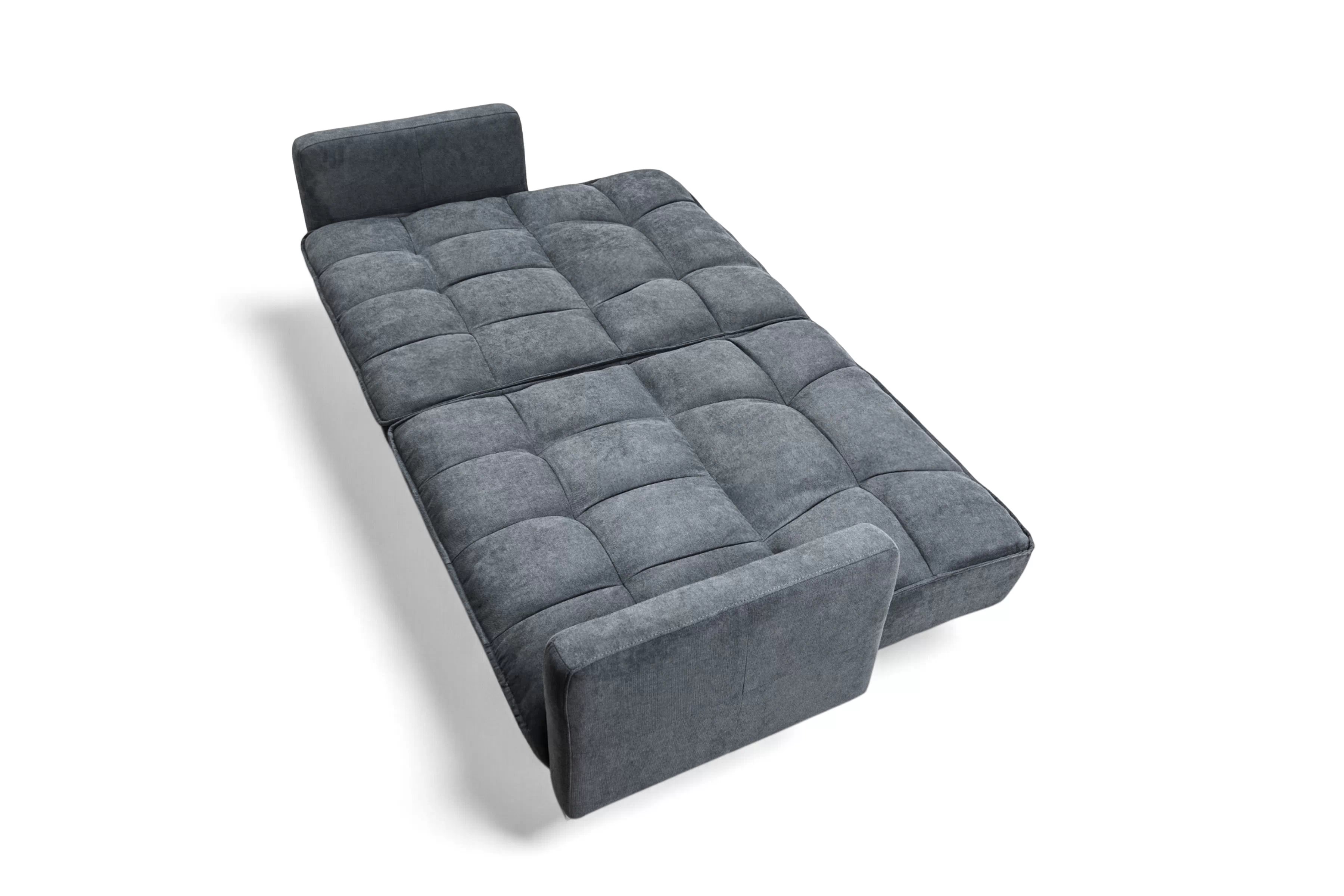 Rozkladacia trojpohovka Kitalio - sivá Pohovka Kitalio s funkciou spánku - popol