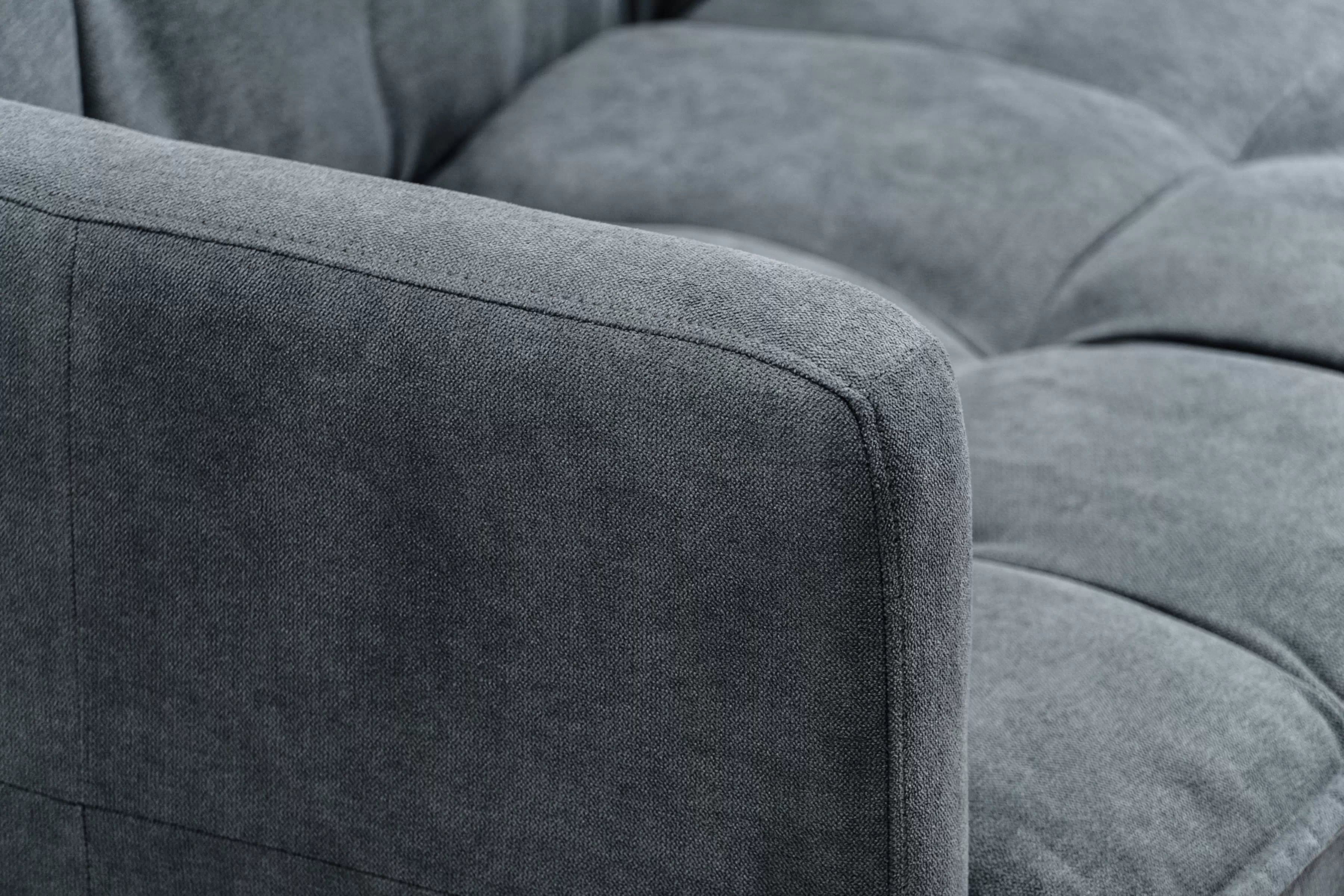 Rozkladacia trojpohovka Kitalio - sivá Pohovka Kitalio s funkciou spánku - popol