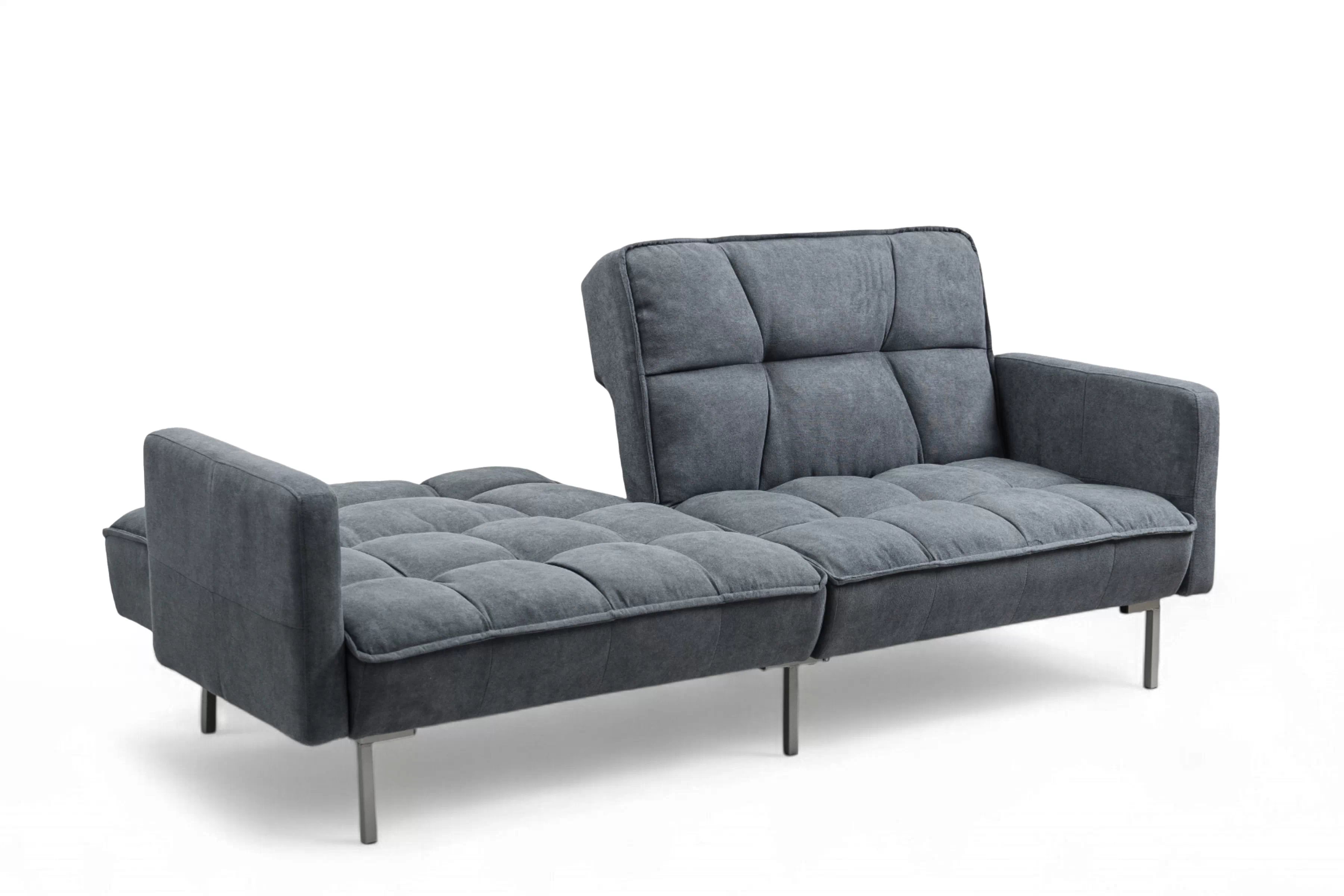 Rozkladacia trojpohovka Kitalio - sivá Pohovka Kitalio s funkciou spánku - popol