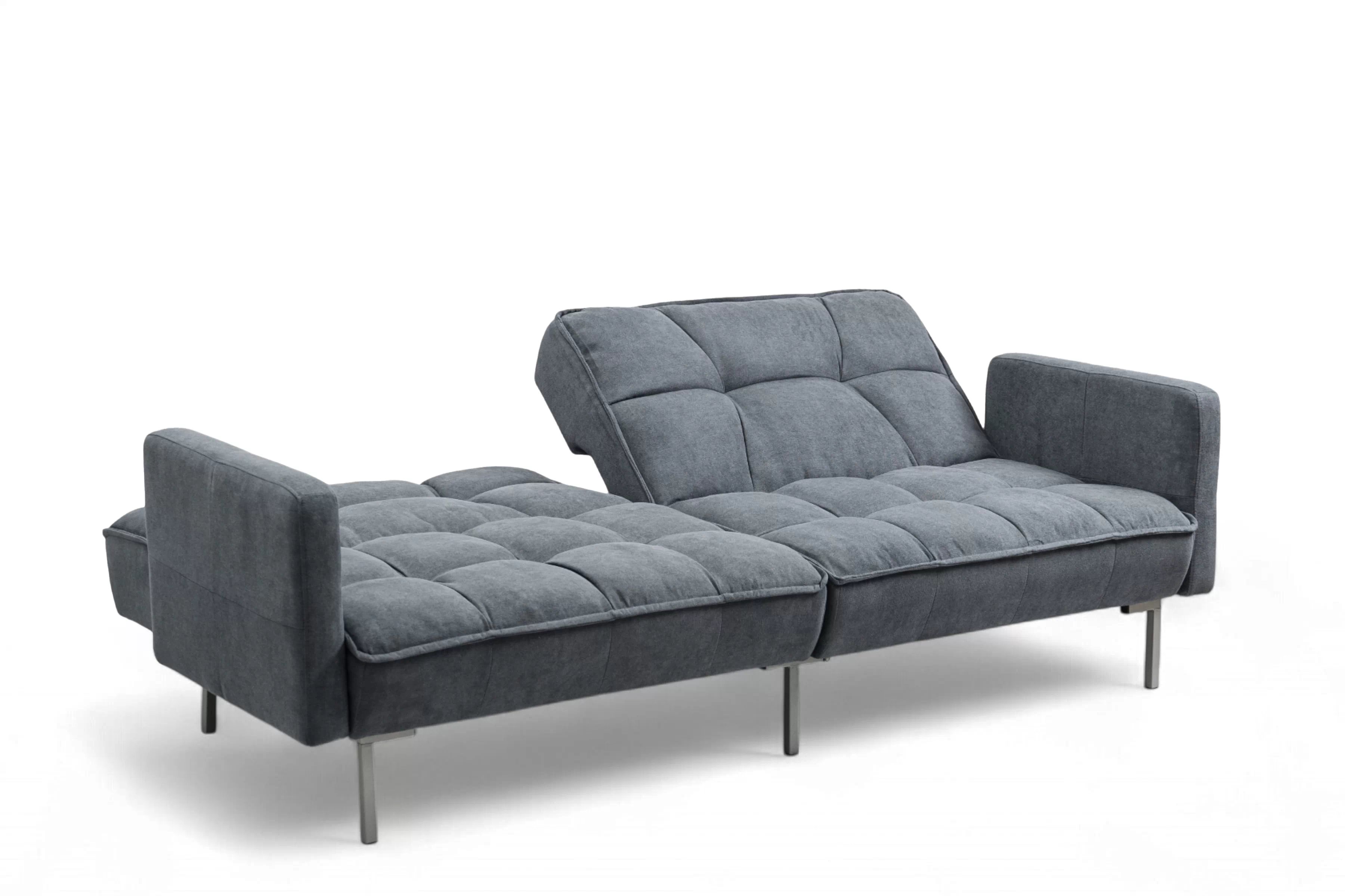 Rozkladacia trojpohovka Kitalio - sivá Pohovka Kitalio s funkciou spánku - popol