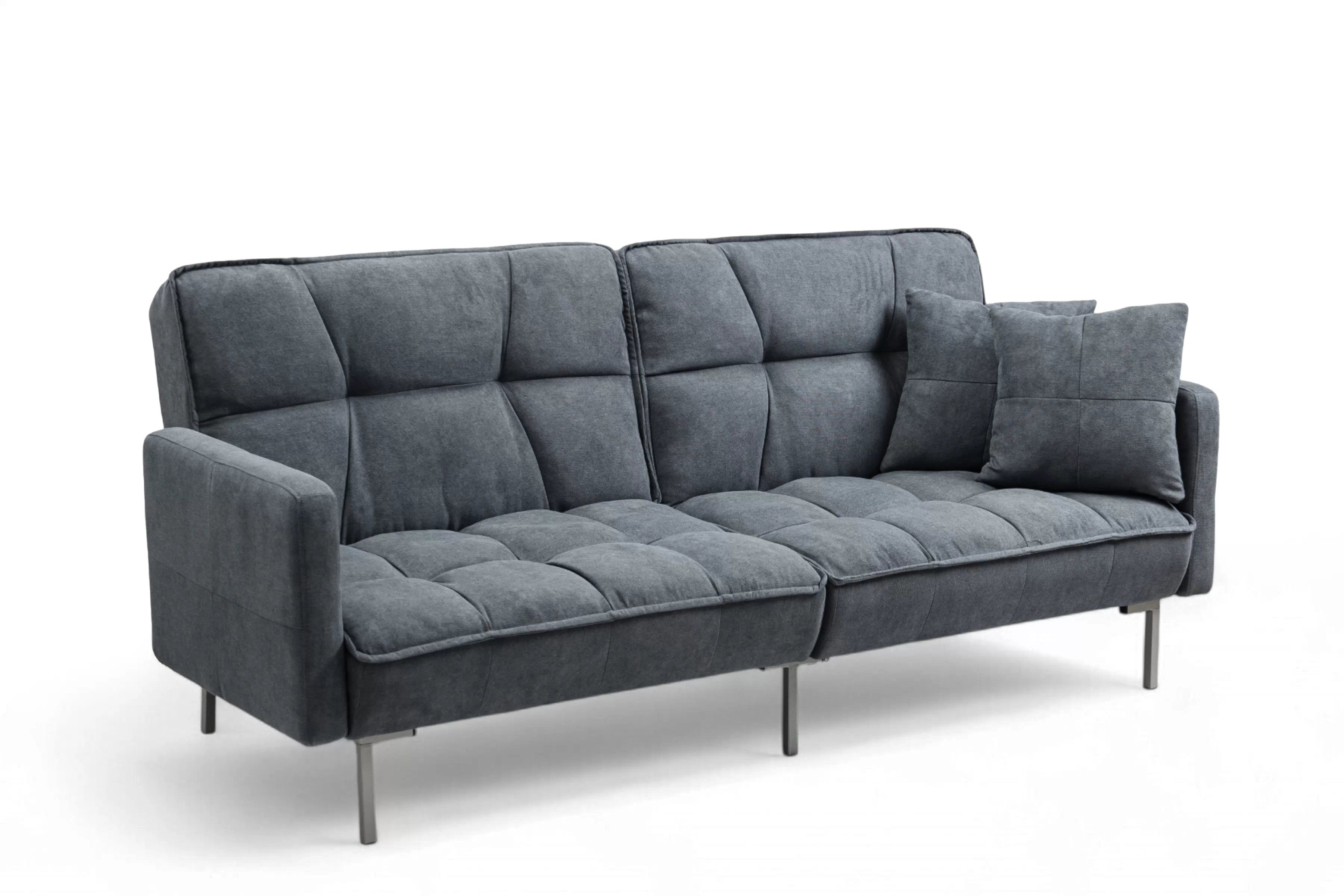 Rozkladacia trojpohovka Kitalio - sivá Pohovka Kitalio s funkciou spánku - popol