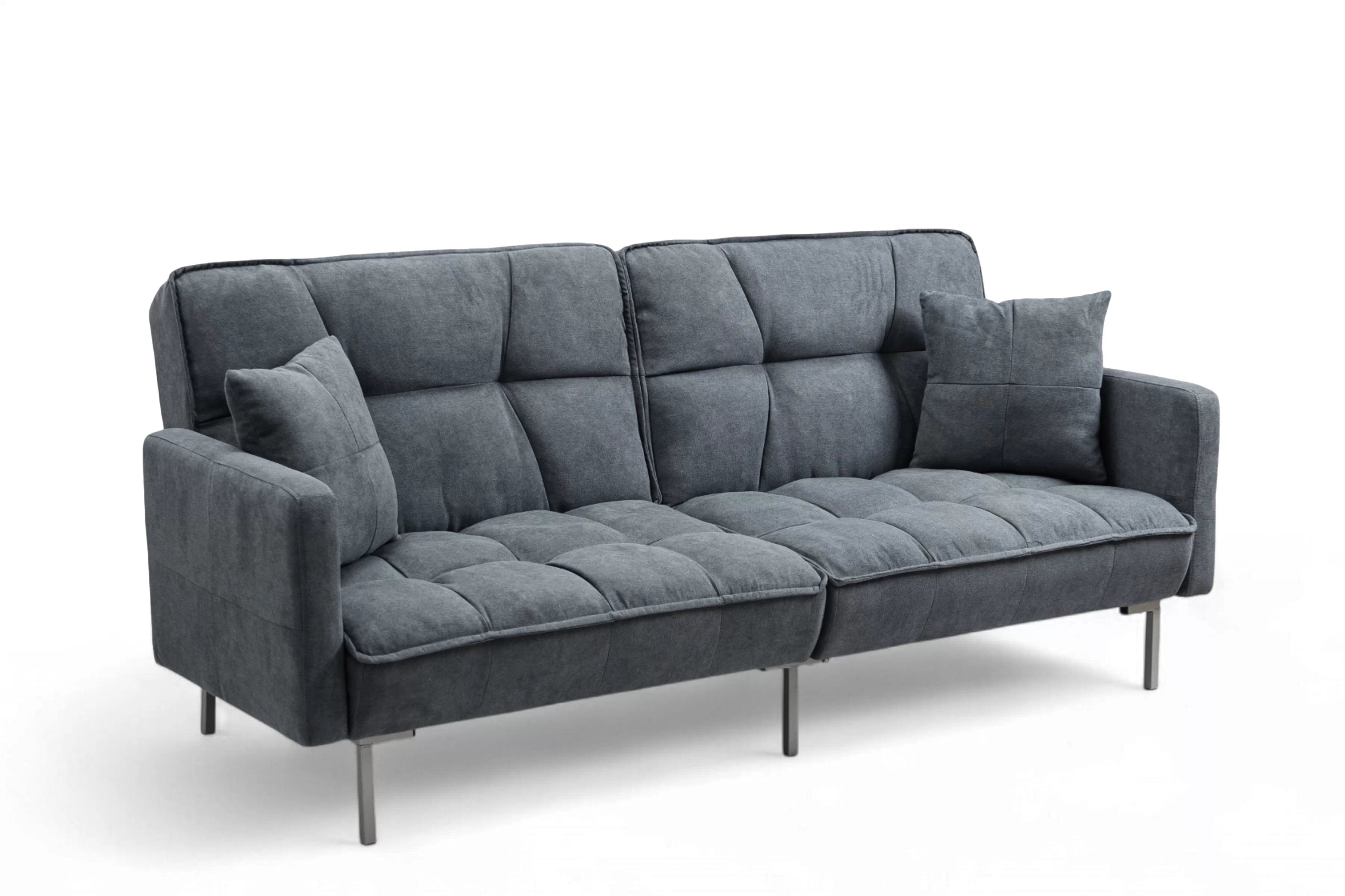 Rozkladacia trojpohovka Kitalio - sivá Pohovka Kitalio s funkciou spánku - popol