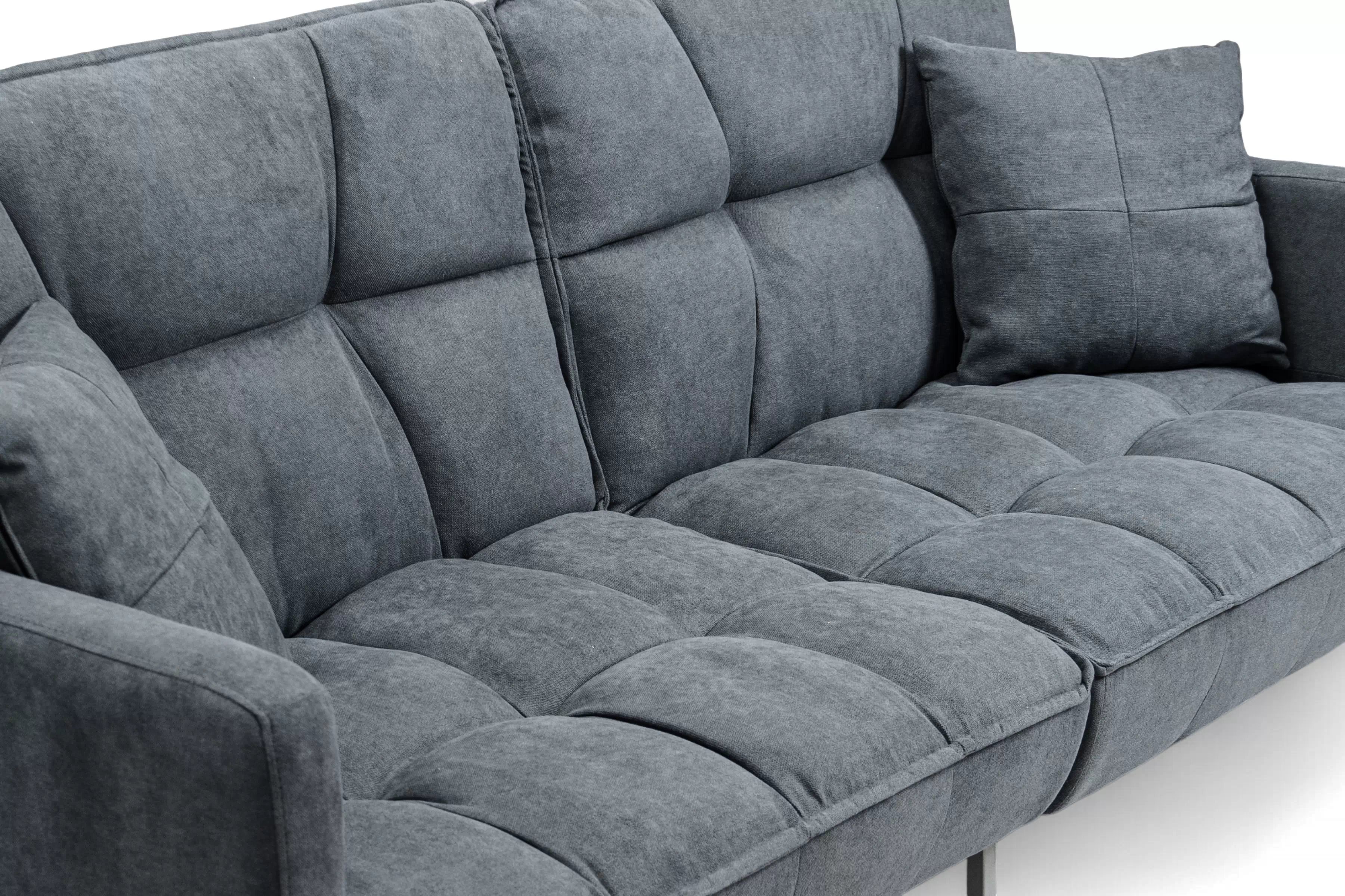 Rozkladacia trojpohovka Kitalio - sivá Pohovka Kitalio s funkciou spánku - popol