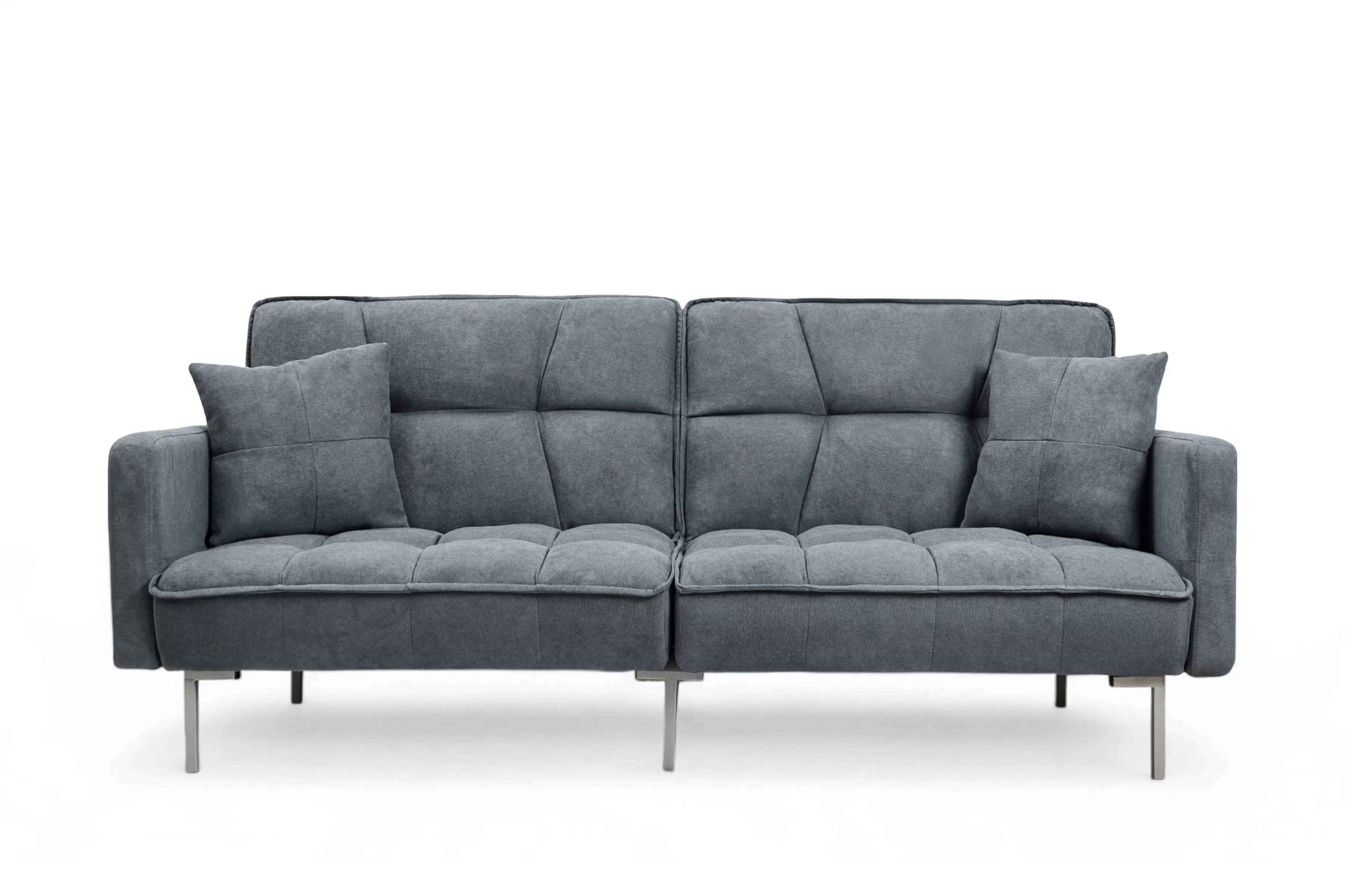 Rozkladacia trojpohovka Kitalio - sivá Pohovka Kitalio s funkciou spánku - popol