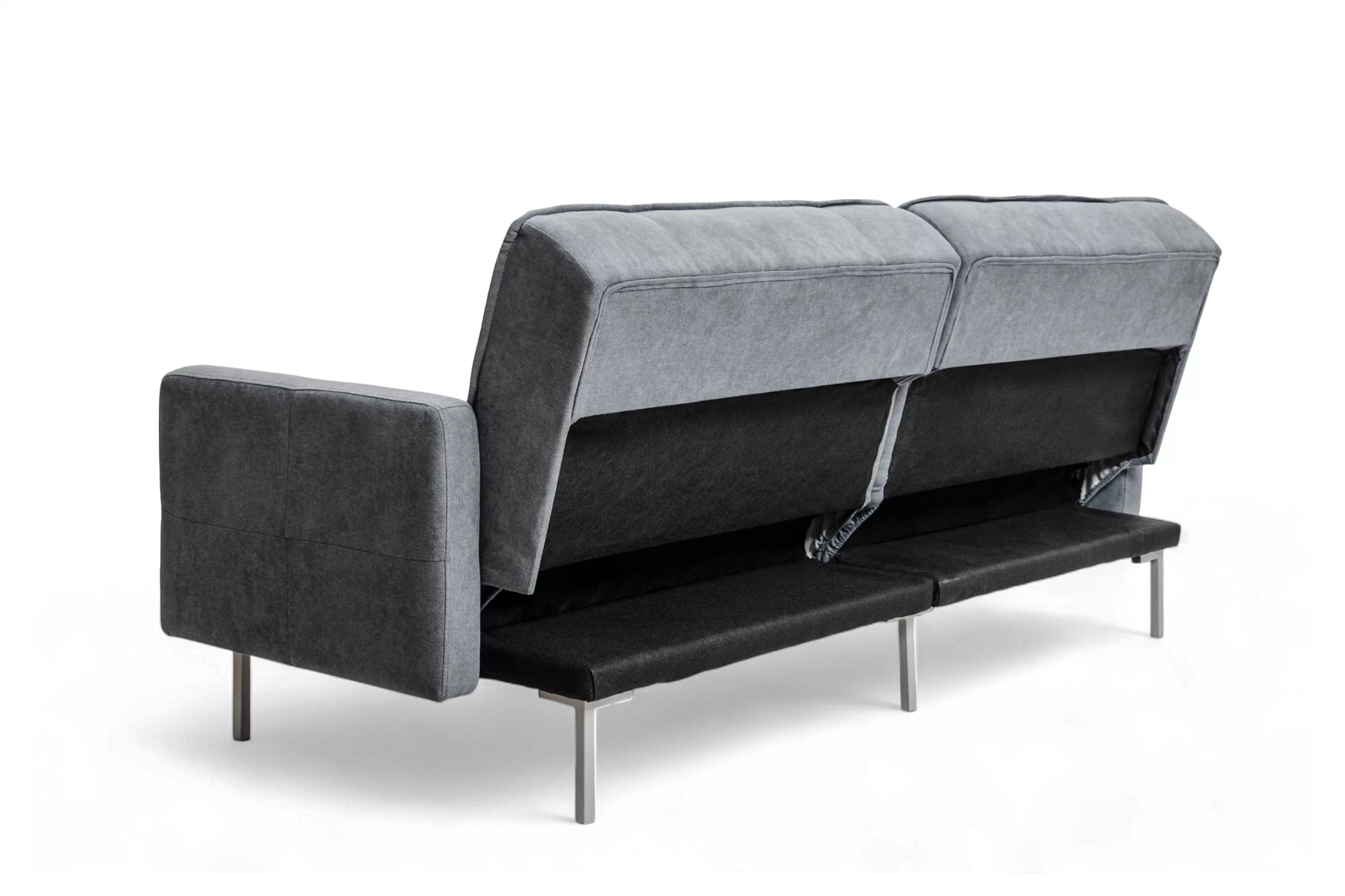 Rozkladacia trojpohovka Kitalio - sivá Pohovka Kitalio s funkciou spánku - popol