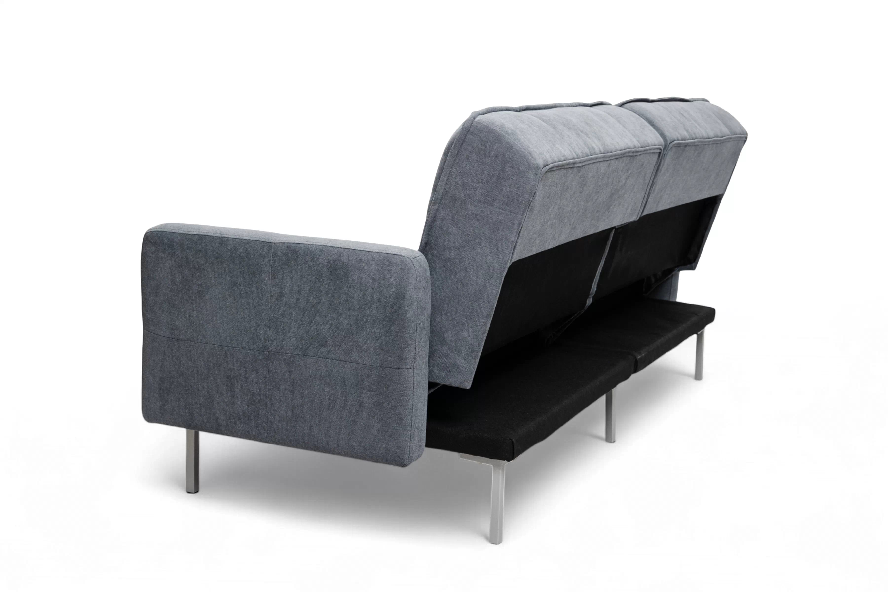 Rozkladacia trojpohovka Kitalio - sivá Pohovka Kitalio s funkciou spánku - popol