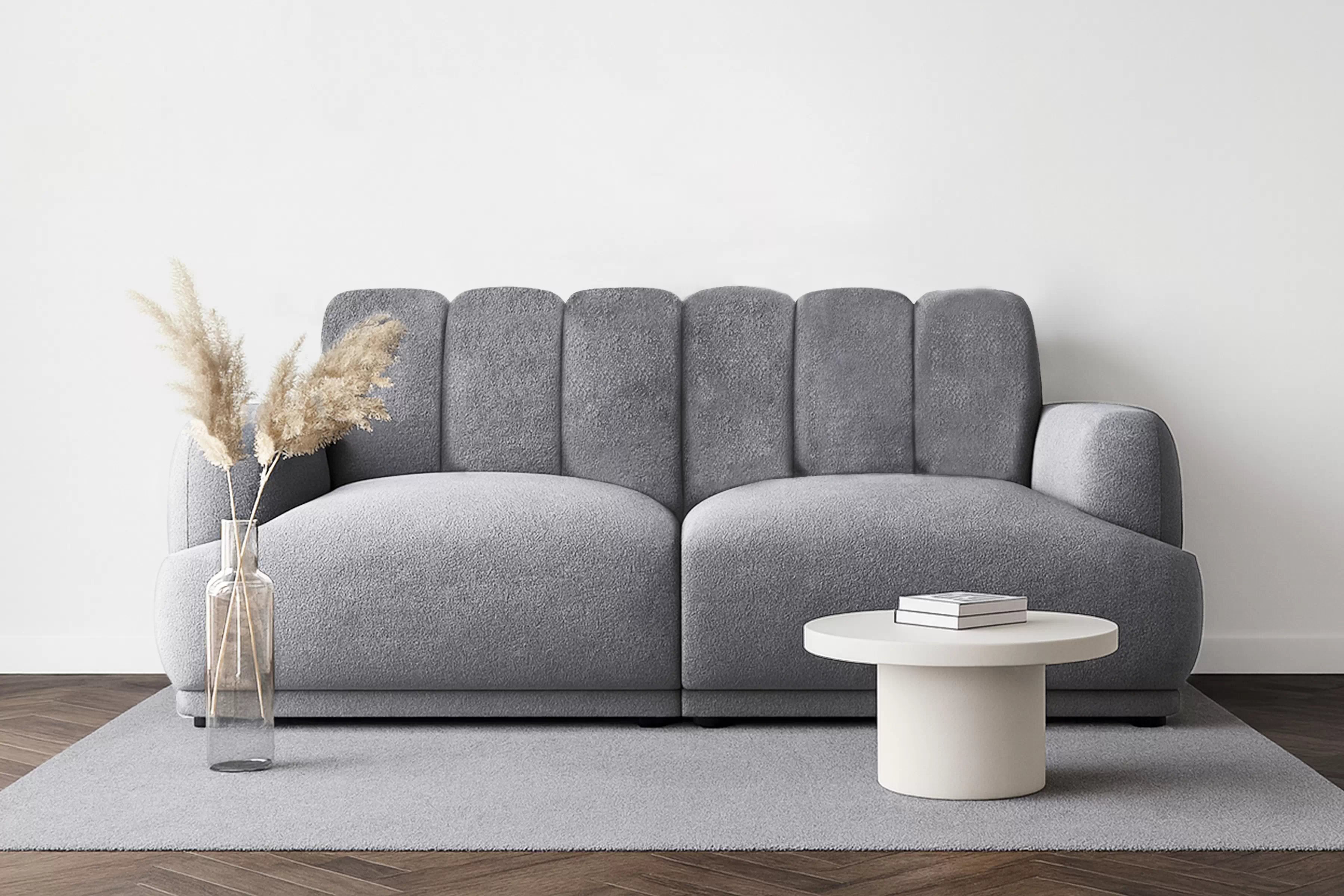 Pohovka Melvo do obývacího pokoje - šedá boucle Gerra 65 Pohovka Melvo pro obývacího pokoje - šedá boucle Gerra 65