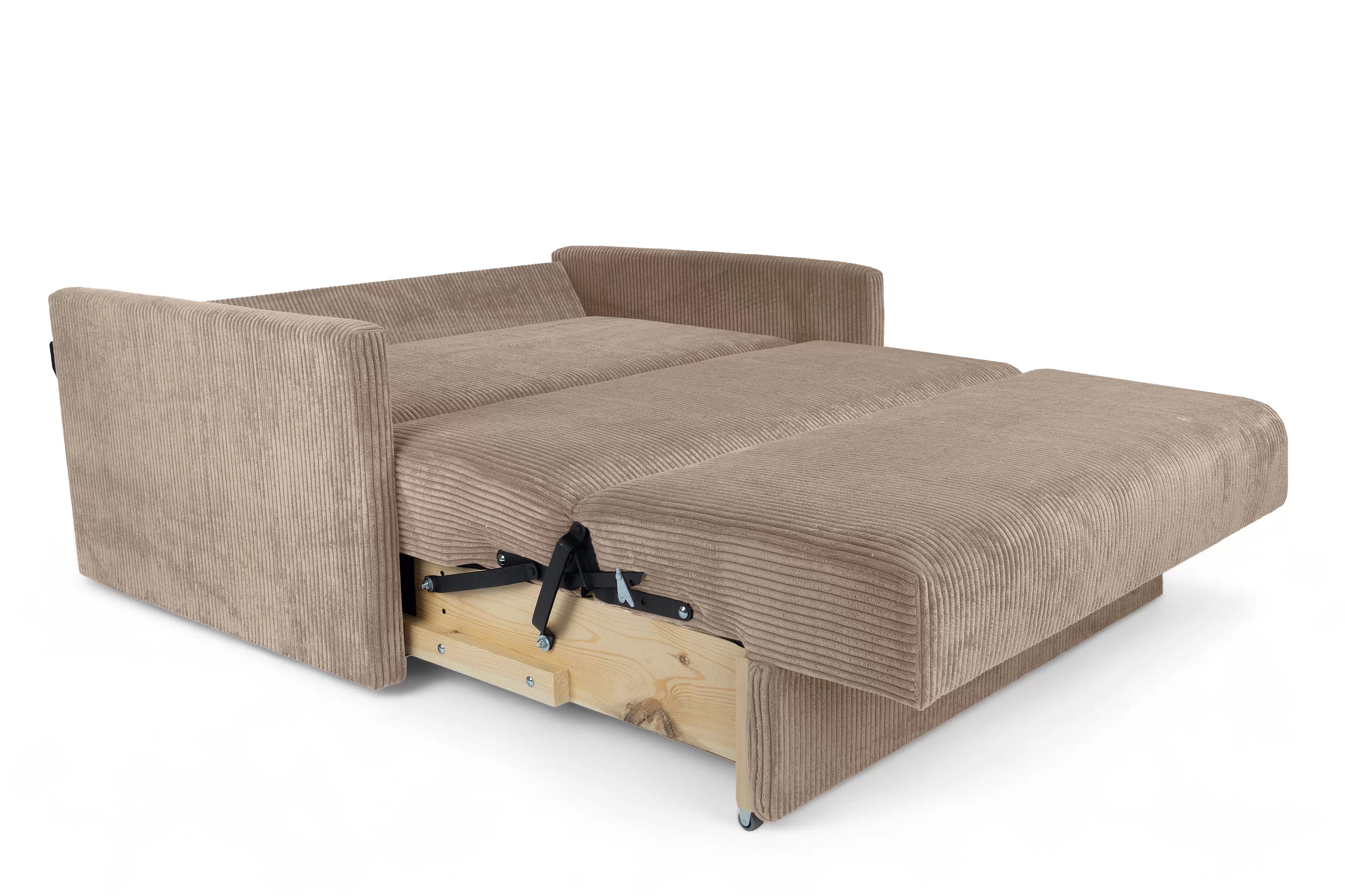 Rozkládací pohovka Jolka 120 - béžový manšestr Lincoln 17 Pohovka rozkladana Amerykanka Jolka 120 - béžová manšestr Lincoln 17