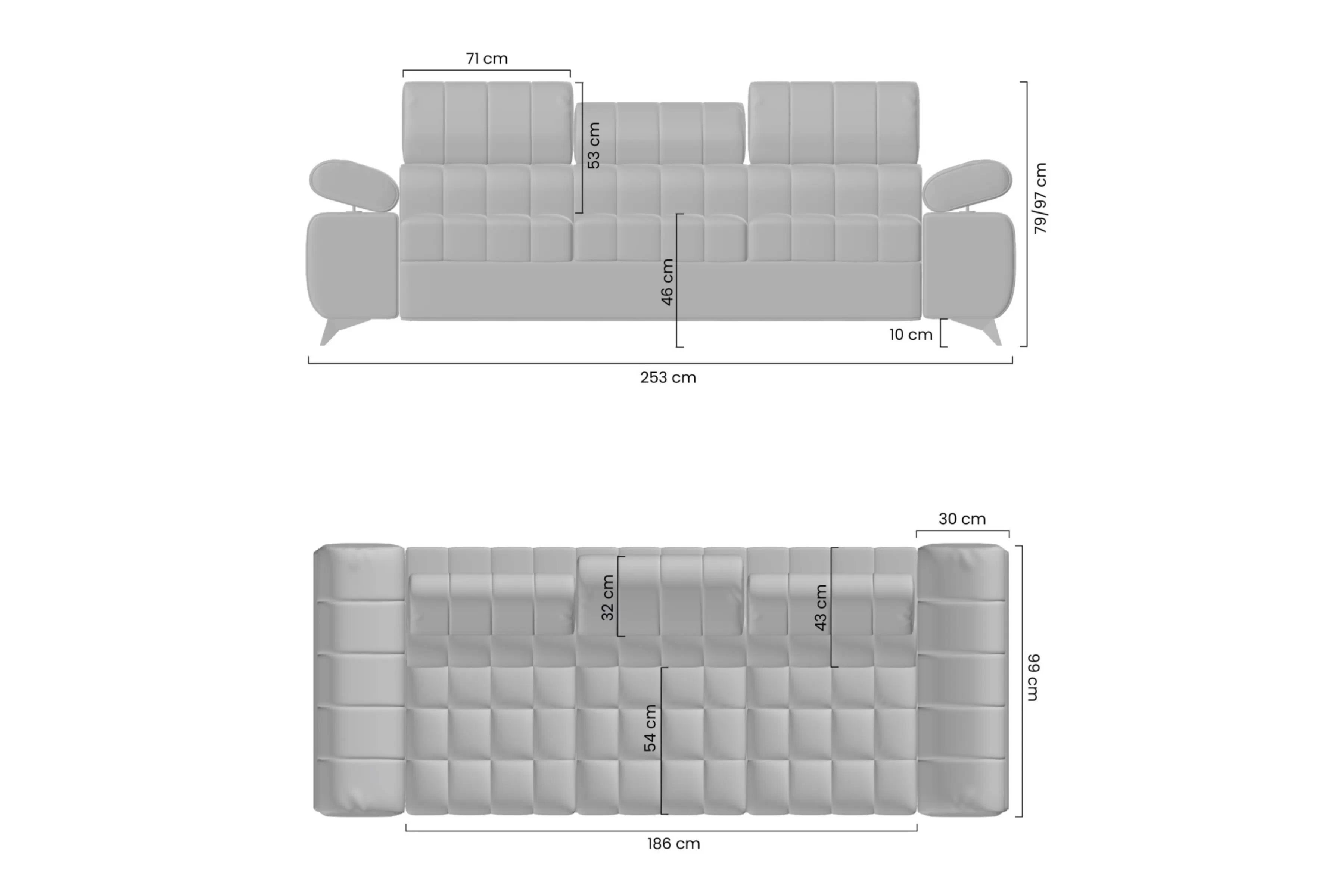 Rozkládací pohovka Dragonis 255 cm Pohovka rozkladana pro obývacího pokoje Dragonis