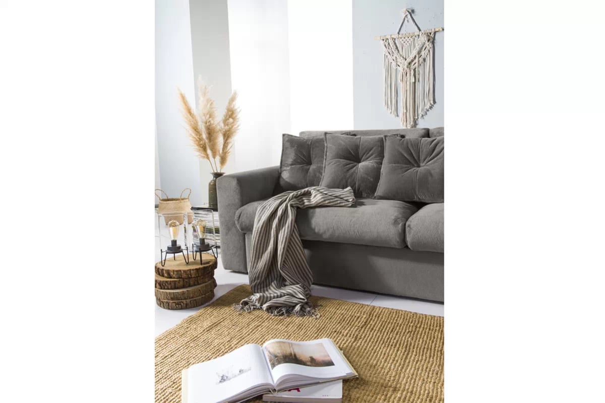 Rozkládací pohovka Sofia Mini - šedý samet Sorriso 3 Pohovka rozkladana do obývacího pokoje Sofia Mini - šedý plusz Sorriso 3