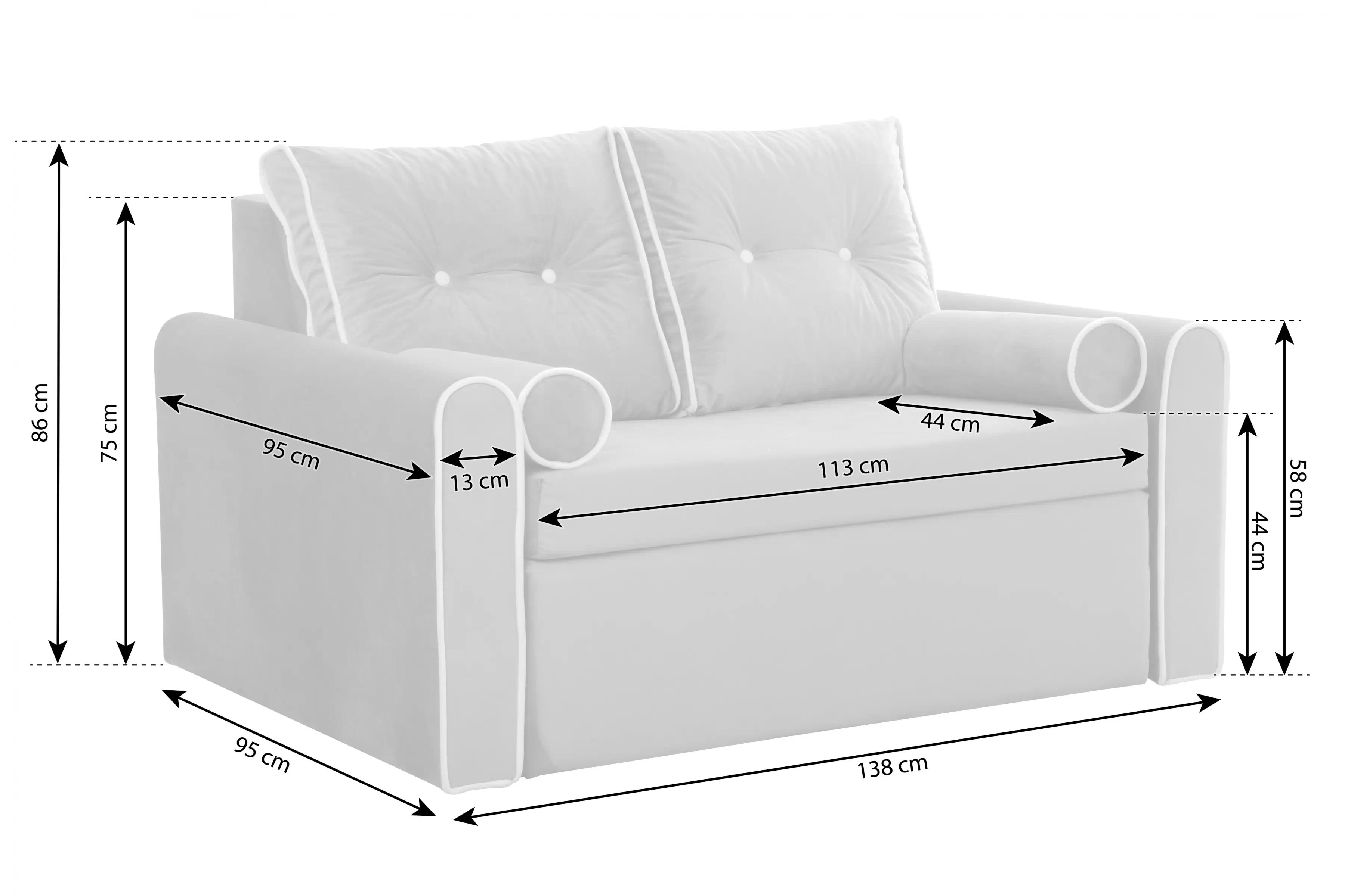 Rozkladacia pohovka pre 2 osoby Romano II Pohovka rozkladana pre 2 osoby Romano II