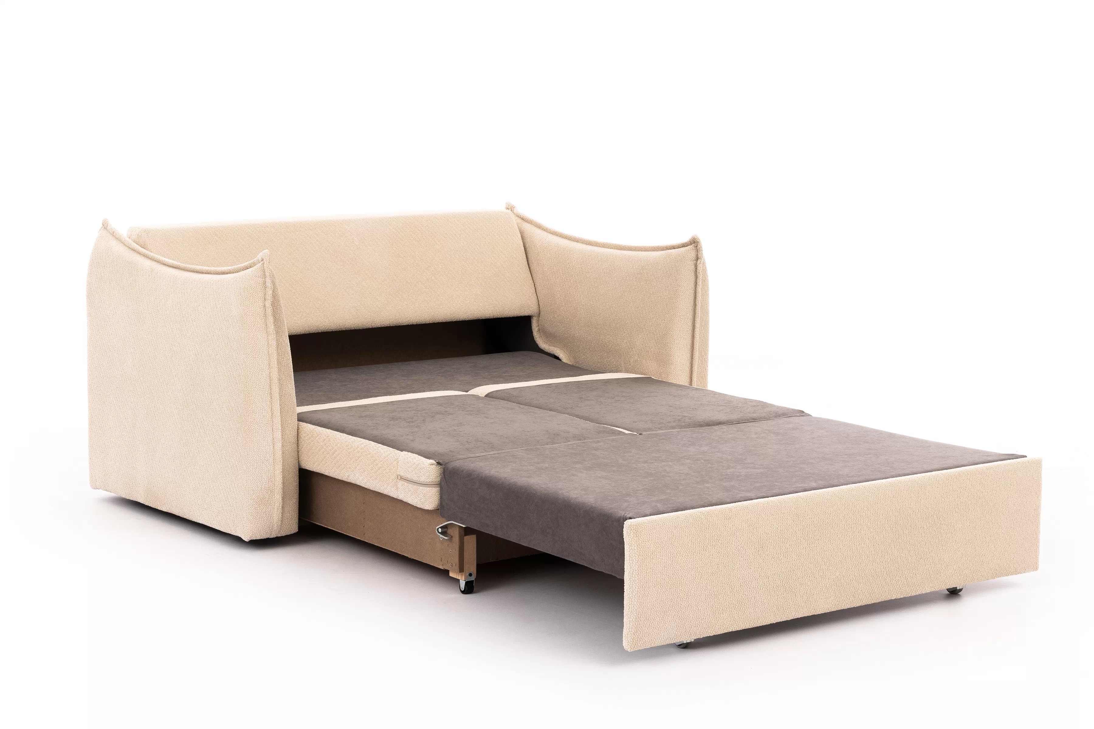 Rozkladacia dvojpohovka Liliamo - béžová žinylka Egon 26 Pohovka rozkladana Liliamo pre 2 osoby - béžový šenil Egon 26