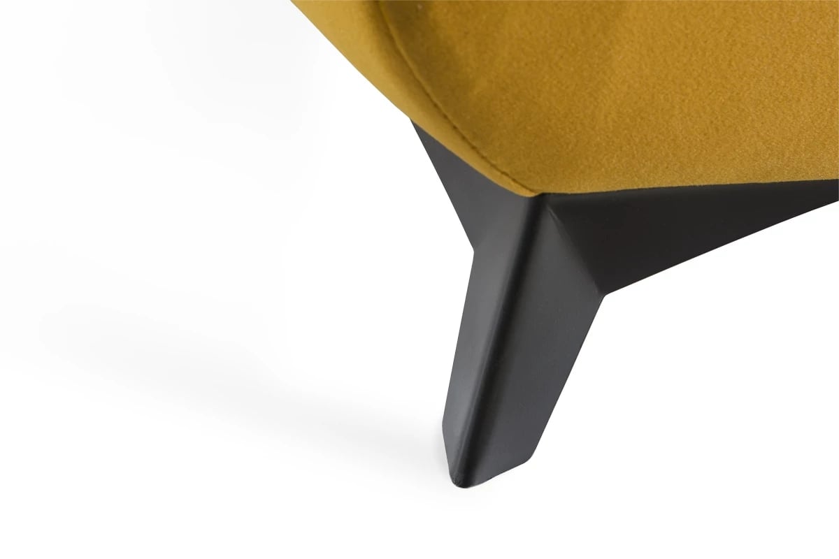 Rozkládací pohovka Dragonis 255 cm Žlutá Pohovka s černými nožičkami