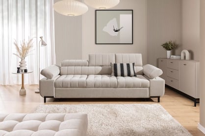 Trojsedák Tyrion s funkciou spania - béžový šenil Vibe 08 Pohovka trojmiestna Tyrion s funkciou spánku - béžový šenil Vibe 08