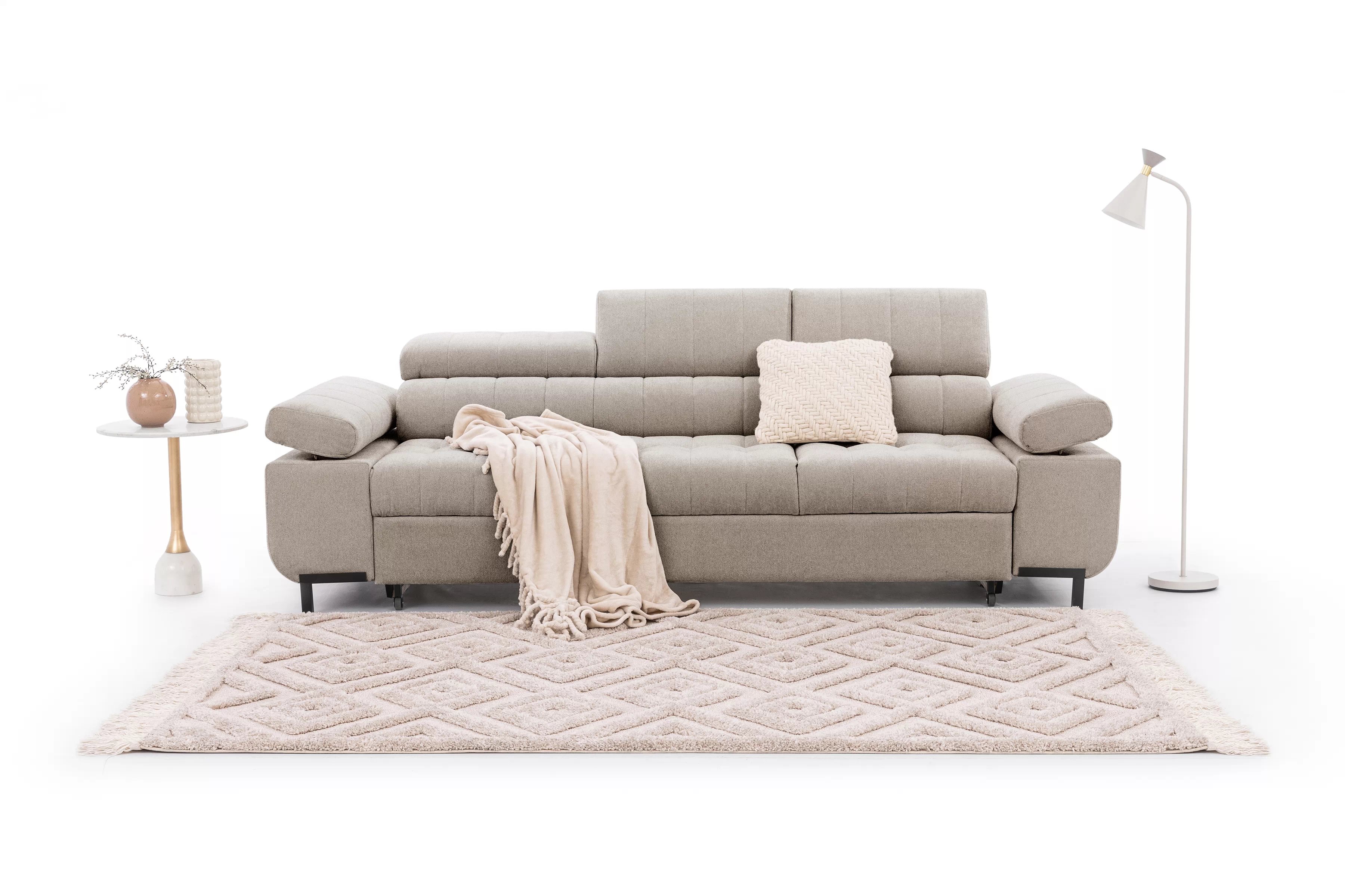 Trojsedák Tyrion s funkciou spania - béžový šenil Vibe 08 Pohovka trojmiestna Tyrion s funkciou spánku - béžový šenil Vibe 08