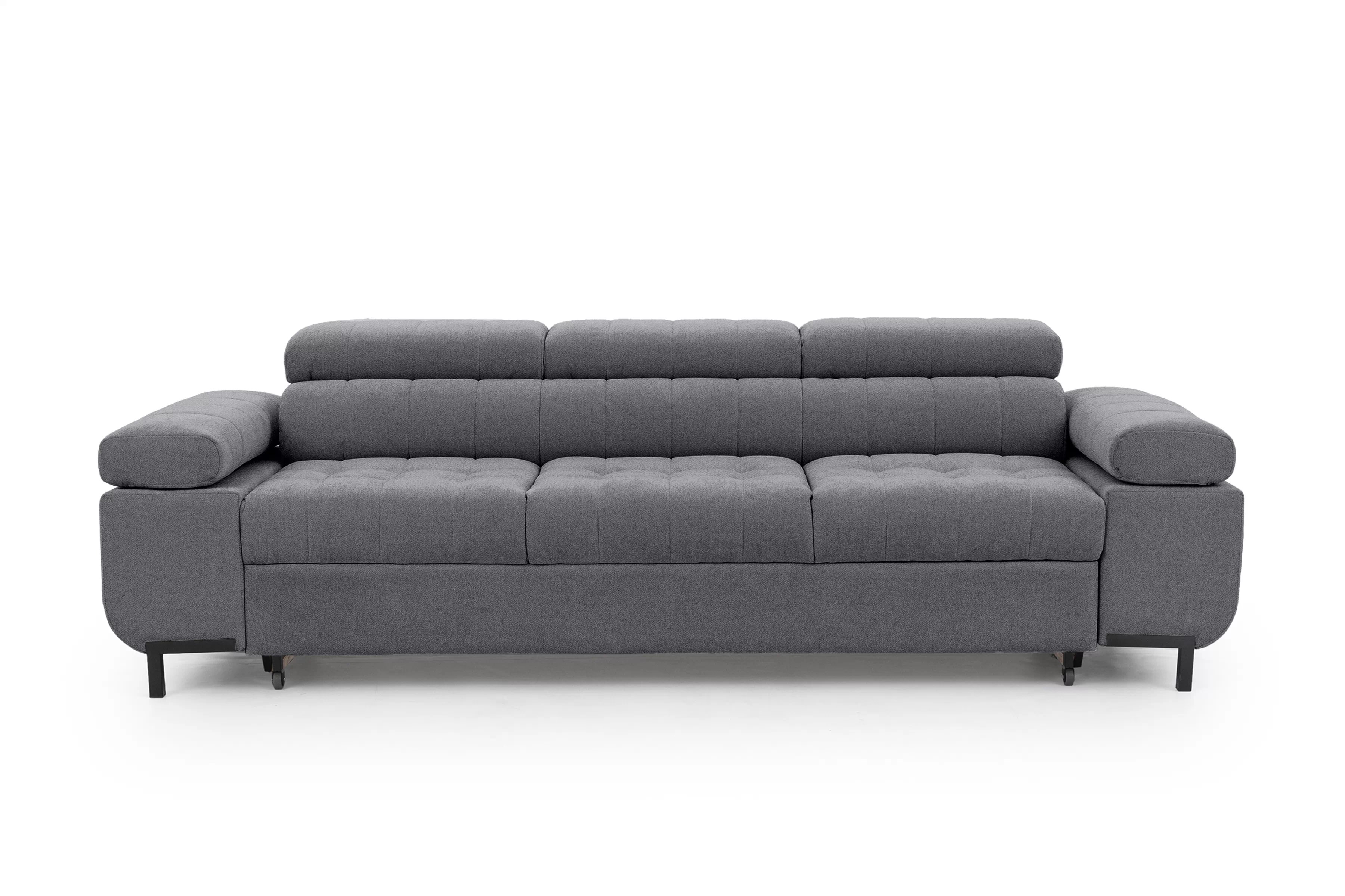 Štvorosová pohovka Tyrion s funkciou spania - sivý šenil Vibe 95 Pohovka trojmiestna Tyrion s funkciou spánku - šedý šenil Vibe 95