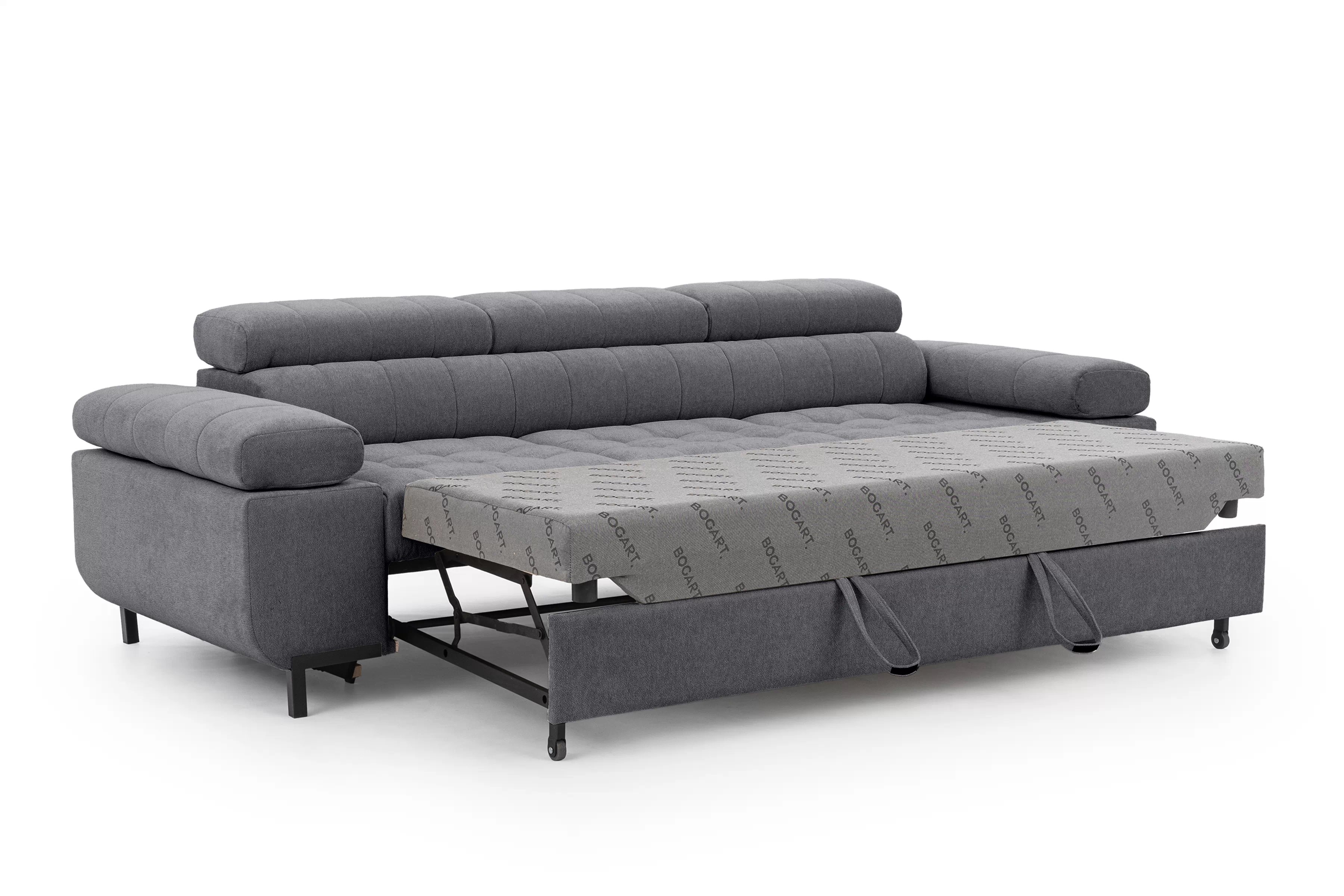 Štvorosová pohovka Tyrion s funkciou spania - sivý šenil Vibe 95 Pohovka trojmiestna Tyrion s funkciou spánku - šedý šenil Vibe 95