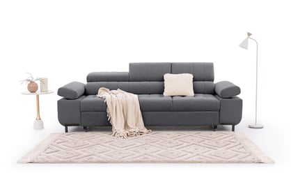 Štvorosová pohovka Tyrion s funkciou spania - sivý šenil Vibe 95 Pohovka trojmiestna Tyrion s funkciou spánku - šedý šenil Vibe 95