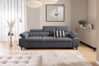 Štvorosová pohovka Tyrion s funkciou spania - sivý šenil Vibe 95 Pohovka trojmiestna Tyrion s funkciou spánku - šedý šenil Vibe 95