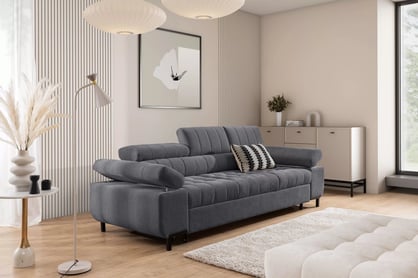 Štvorosová pohovka Tyrion s funkciou spania - sivý šenil Vibe 95 Pohovka trojmiestna Tyrion s funkciou spánku - šedý šenil Vibe 95