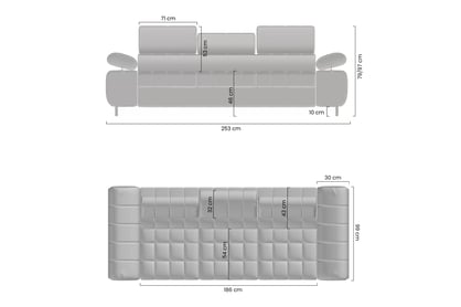 Rozkládací pohovka Tyrion Pohovka třímístná Tyrion rozkládací