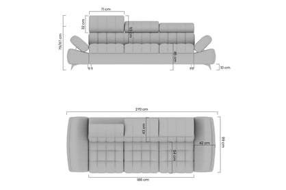 Pohovka trojmiestna Valoris rozkladacia Pohovka trojmiestna Valoris s funkciou spánku