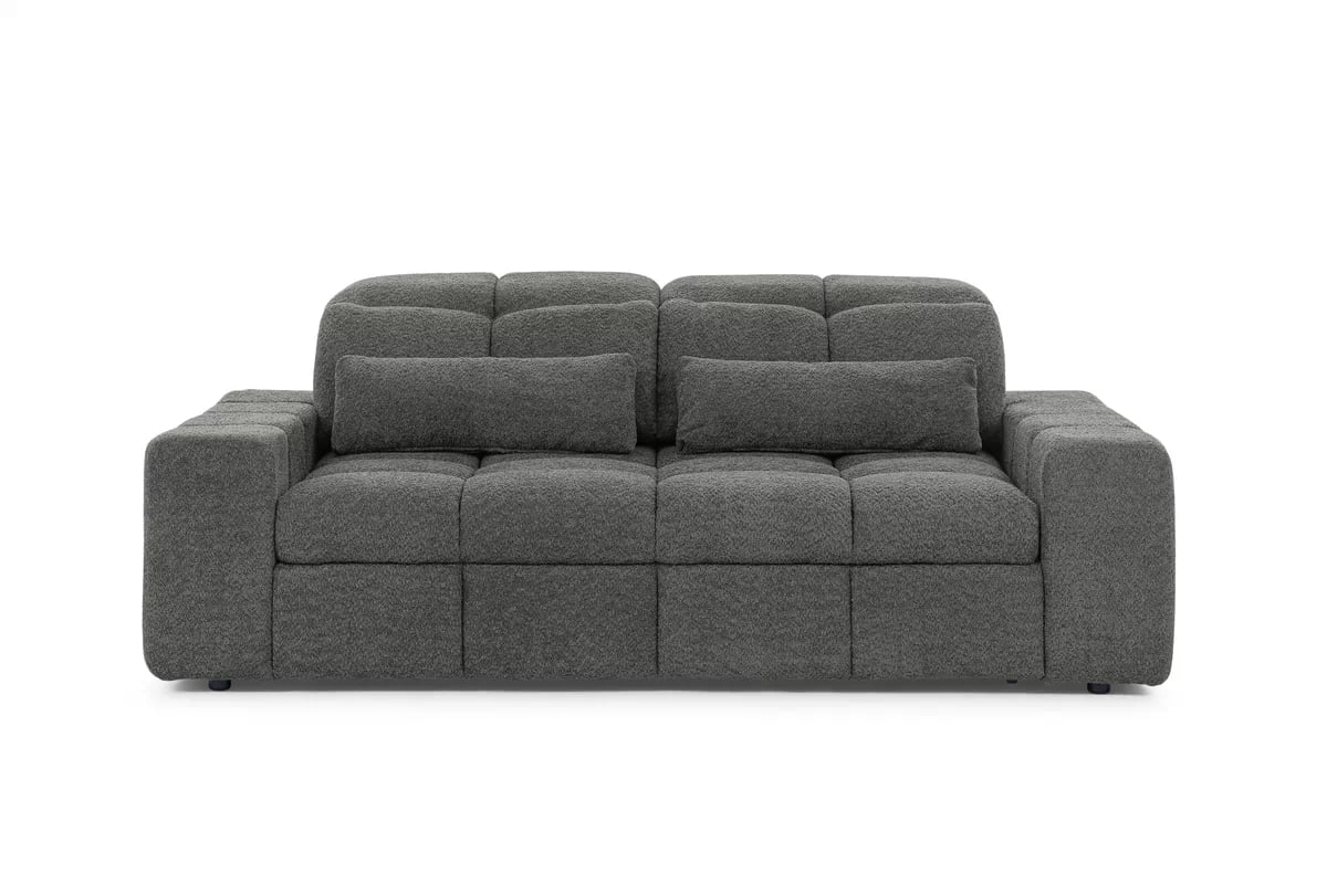 Elektrická trojmístná pohovka Magnelio III - šedá bouclé Catch Me 25 Pohovka třímístná z elektricky wysuwanym sedadlem Magnelio III - šedá boucel Catch Me 25 