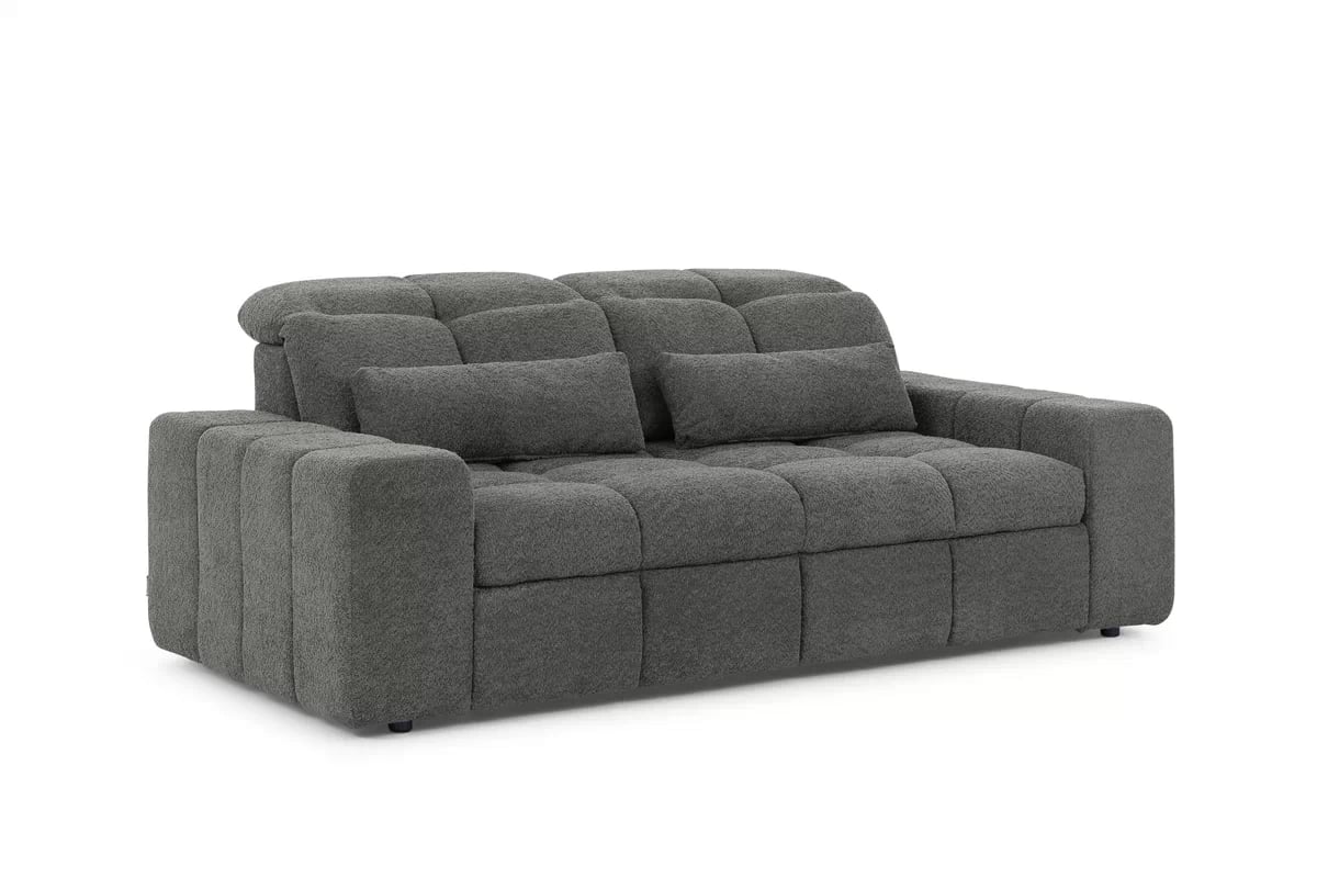 Elektrická trojmístná pohovka Magnelio III - šedá bouclé Catch Me 25 Pohovka třímístná z elektricky wysuwanym sedadlem Magnelio III - šedá boucel Catch Me 25 