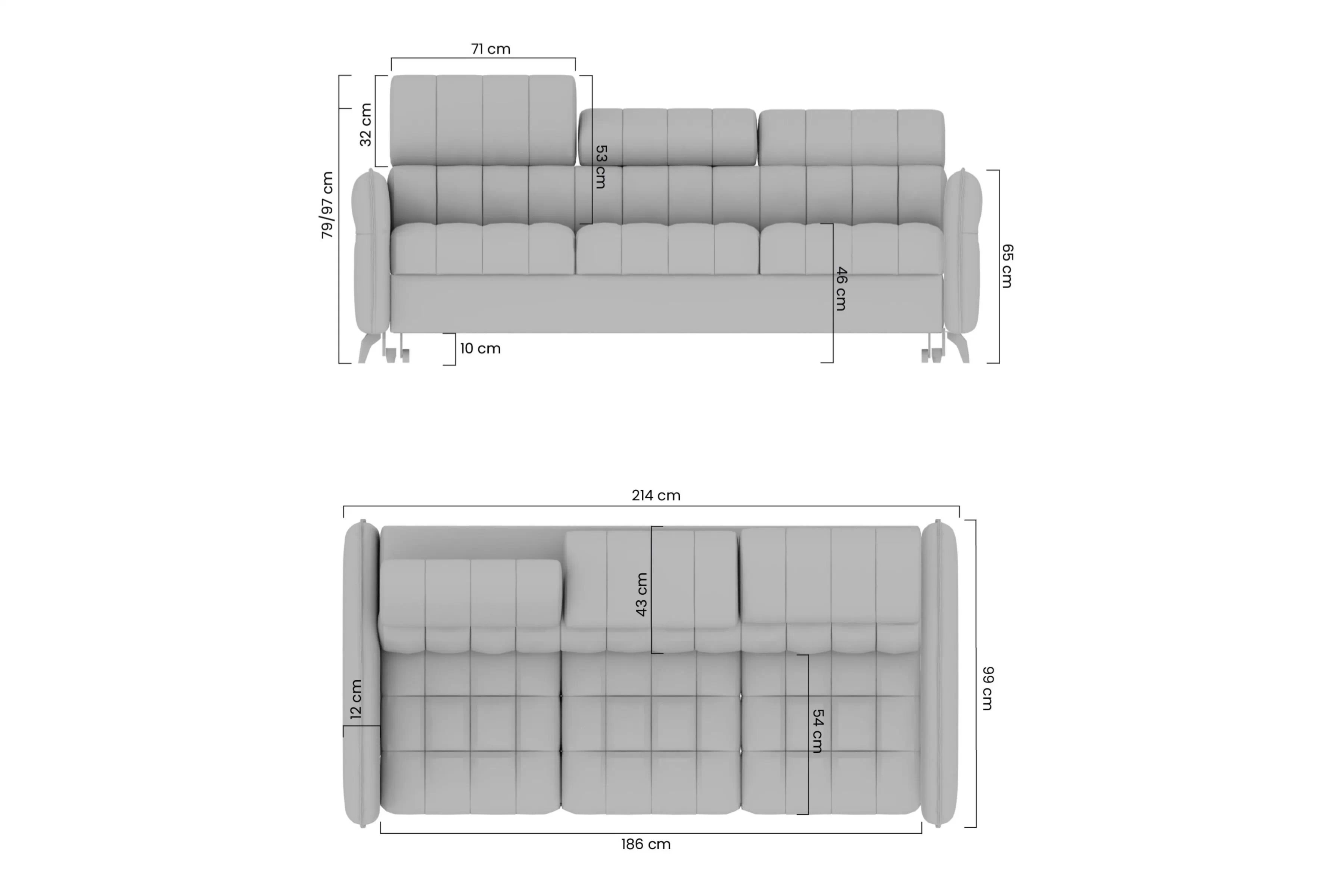 Pohovka trojmiestna Elarias rozkladacia Pohovka trojmiestna s funkciou spánku Elarias 