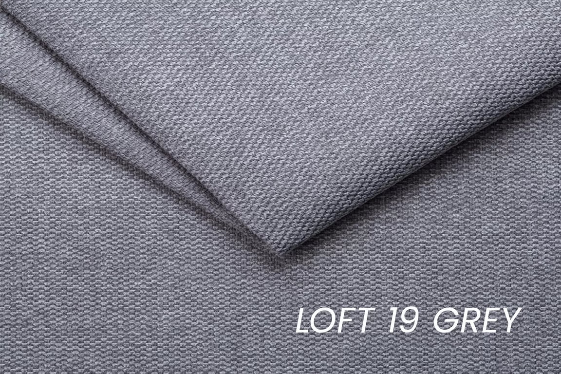 Rozkladacia pohovka Annabelle - sivá pletená látka Loft 19 Grey Pohovka s funkciou spania Annabelle - jasnoszara plecionka Loft 19 Grey