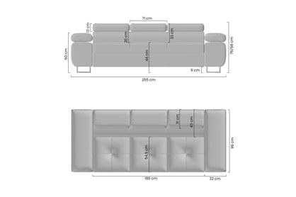 Rozkladacia pohovka Annabelle - sivá pletená látka Loft 19 Grey Pohovka s funkciou spania Annabelle - jasnoszara plecionka Loft 19 Grey