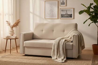 Pohovka rozkládací Aria rozkladana s úložným prostorem- béžová plusz Pretty 03  Pohovka rozkládací Aria rozkladana s úložným prostorem- béžová plusz Pretty 03 