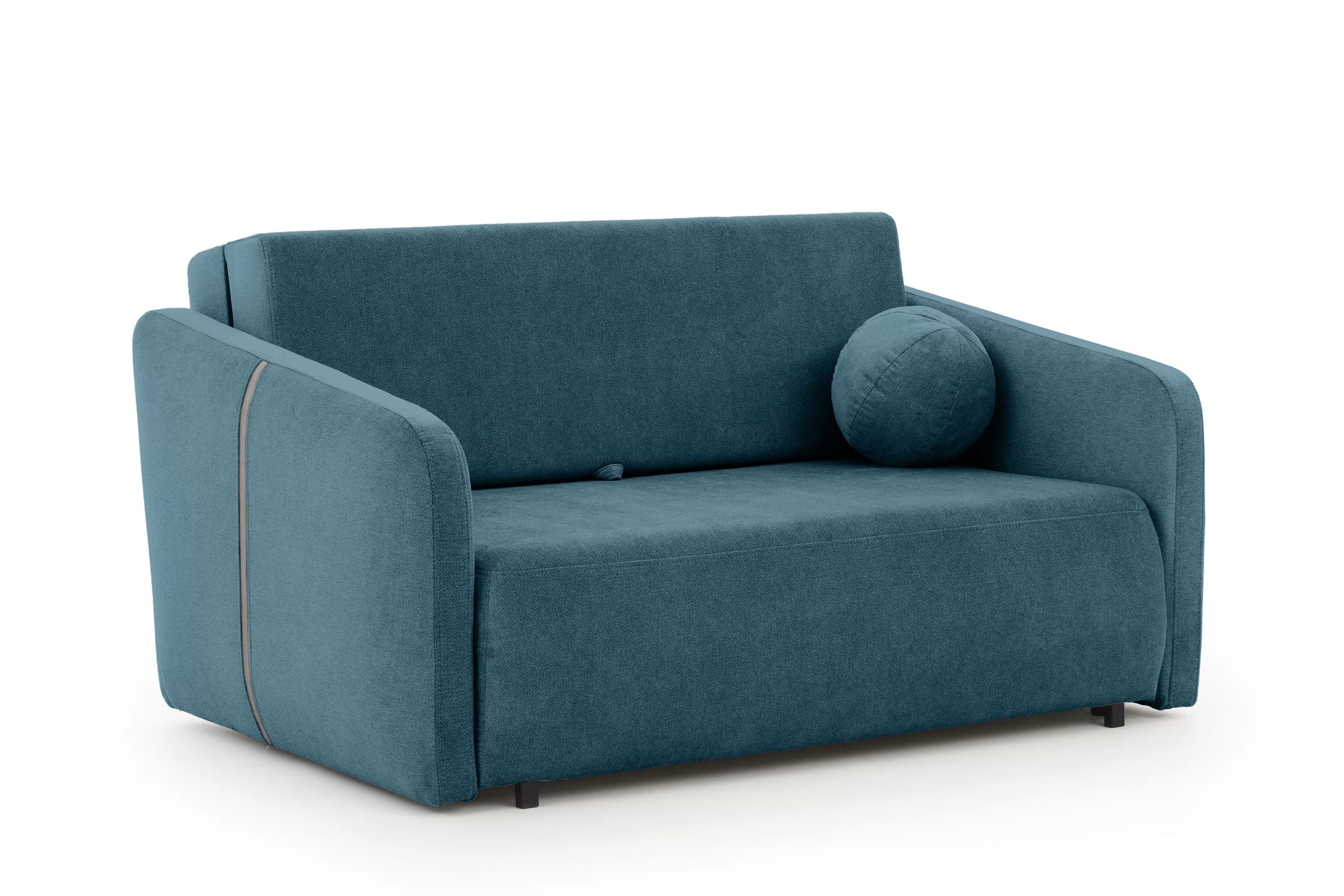 Pohovka Zeldia 105 rozkládací - modrá šenil hydrofobní  Spring 1117 Pohovka Zeldia 105 rozkládací - modrá šenil hydrofobní  Spring 1117