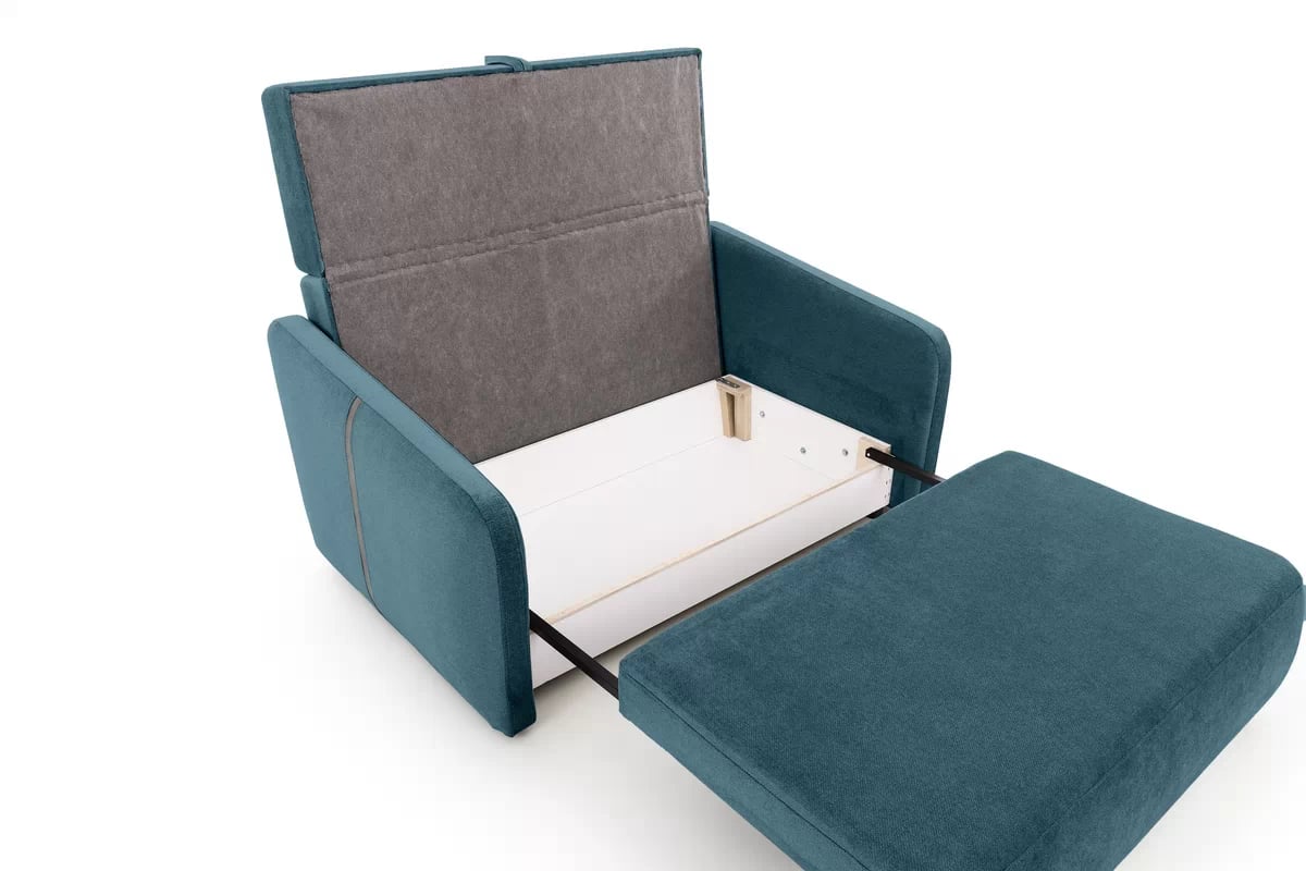 Pohovka Zeldia 135 rozkládací - modrá šenil hydrofobní  Spring 1117 Pohovka Zeldia 110 rozkládací - modrá šenil hydrofobní  Spring 1117