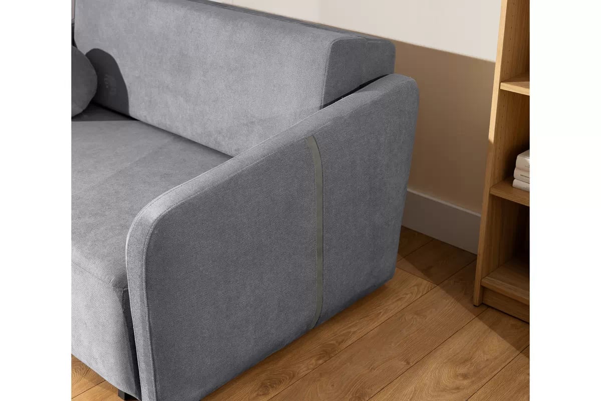 Pohovka Zeldia 135 rozkládací - šedá šenil hydrofobní  Spring 1102 Pohovka Zeldia 110 rozkládací - šedá šenil hydrofobní  Spring 1102