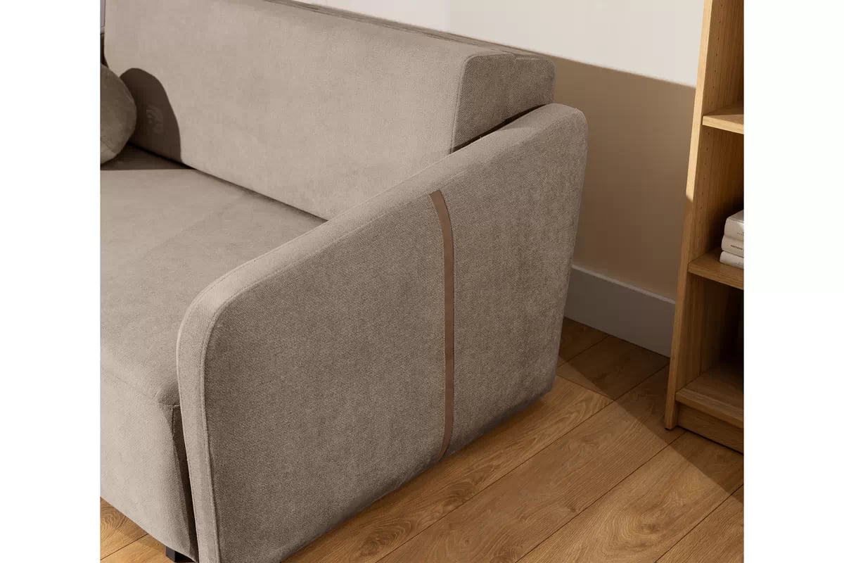 Pohovka Zeldia 155 s funkciou spánku - Hnedý šenil hydrofobowy Spring 1110 Pohovka Zeldia 130 s funkciou spania - Hnedý šenil hydrofobowy Spring 1110