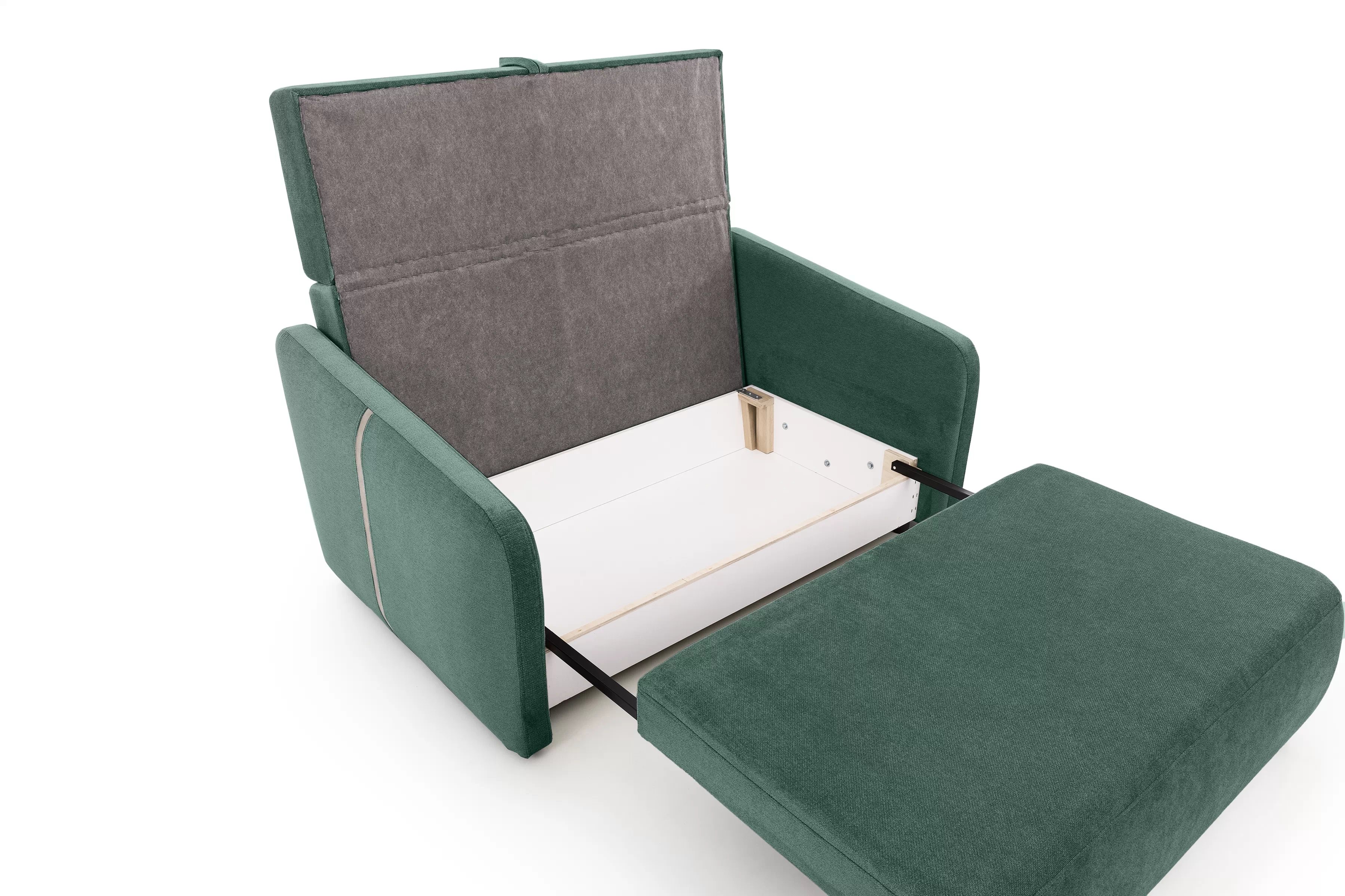 Pohovka Zeldia 155 rozkládací - zelená šenil hydrofobní  Spring 1116 Pohovka Zeldia 130 rozkládací - zelená šenil hydrofobní  Spring 1116