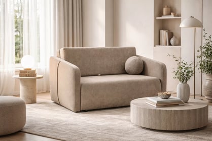 Rozkladacia pohovka Zeldia 155 - hnedá hydrofóbna žinylka Spring 1110 Pohovka Zeldia 155 s funkciou spánku - Hnedý šenil hydrofobowy Spring 1110