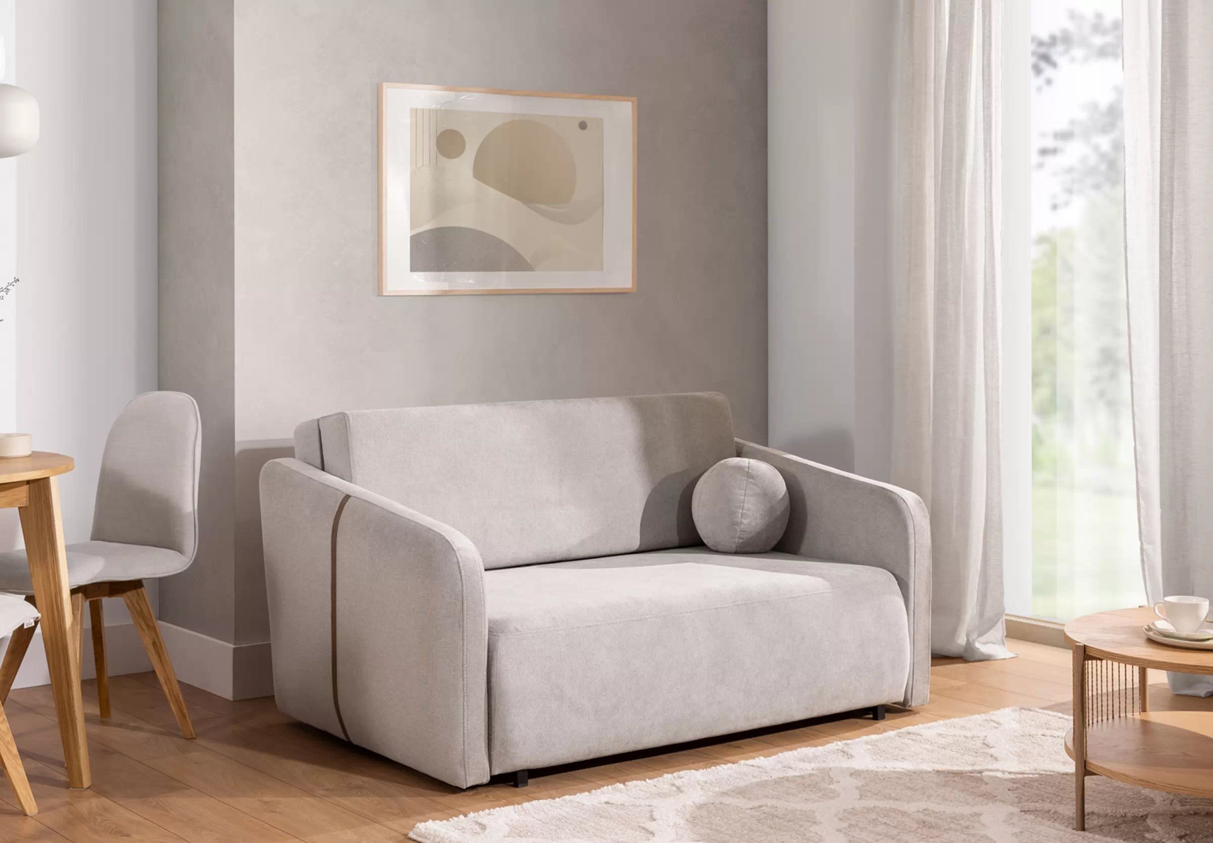 Pohovka Zeldia 155 s funkciou spánku - jasno šedý šenil hydrofobowy Spring 1104 Pohovka Zeldia 155 s funkciou spánku - jasno šedý šenil hydrofobowy Spring 1104