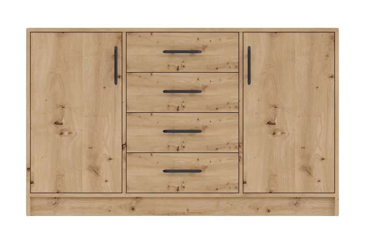 Komoda Smart SRK1 so 4 zásuvkami - 140 cm - dub artisan veľká Komoda dvojdverová so štyrmi zásuvkami Smart SRK1 - artisan