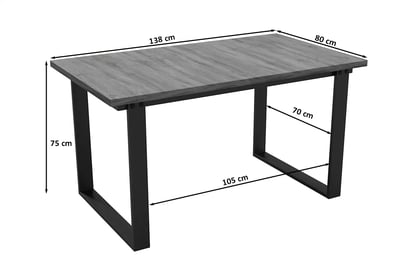 Loftowy Jedálenský stôl - Craft zlaté Loftowy Stôl do jedálne Temir - Rozmery 