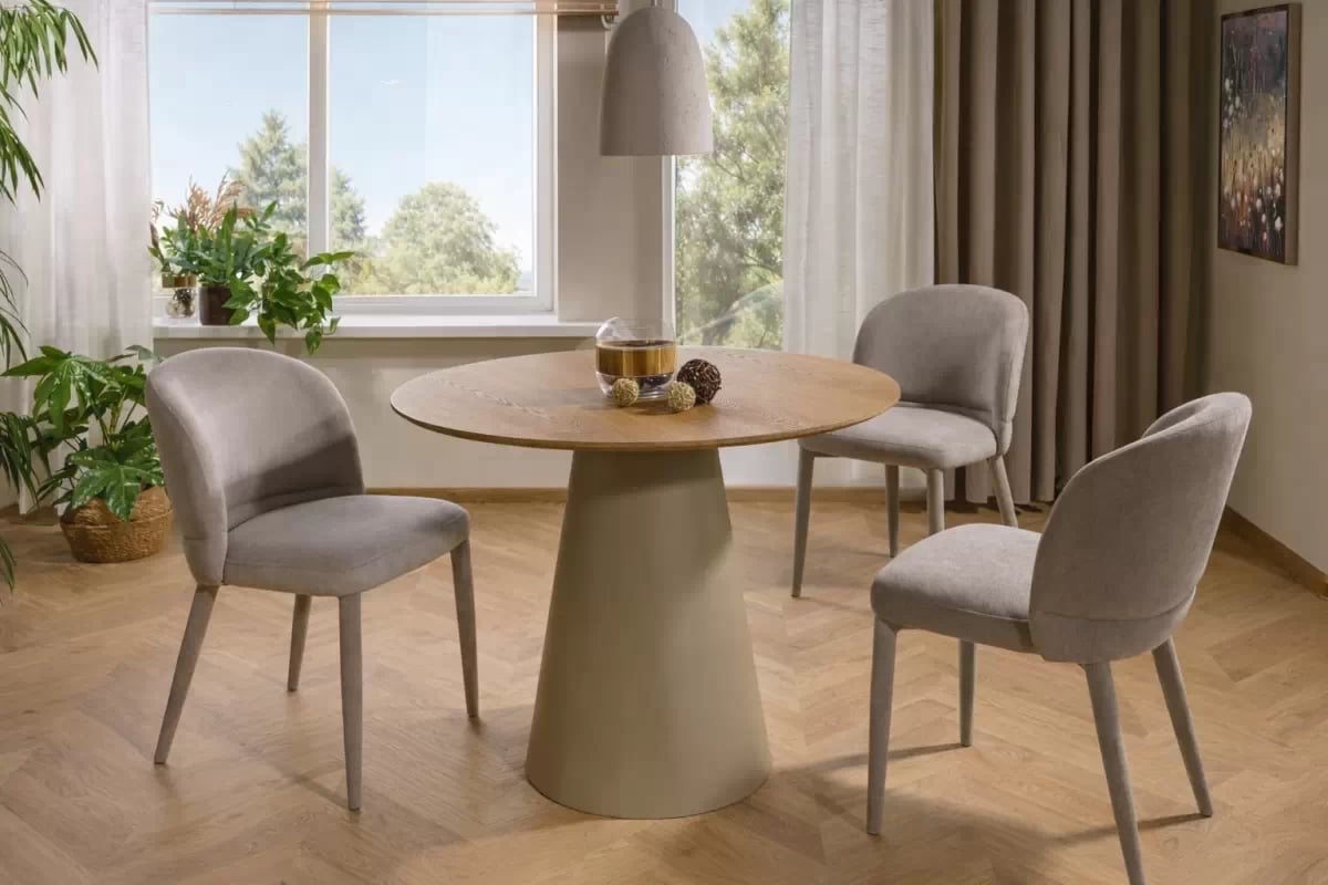 Okrúhly stôl Lureno 120 cm - prírodný dub / kašmír Stôl AngelStol okragly Lureno 120 cm - Dub / kašmír