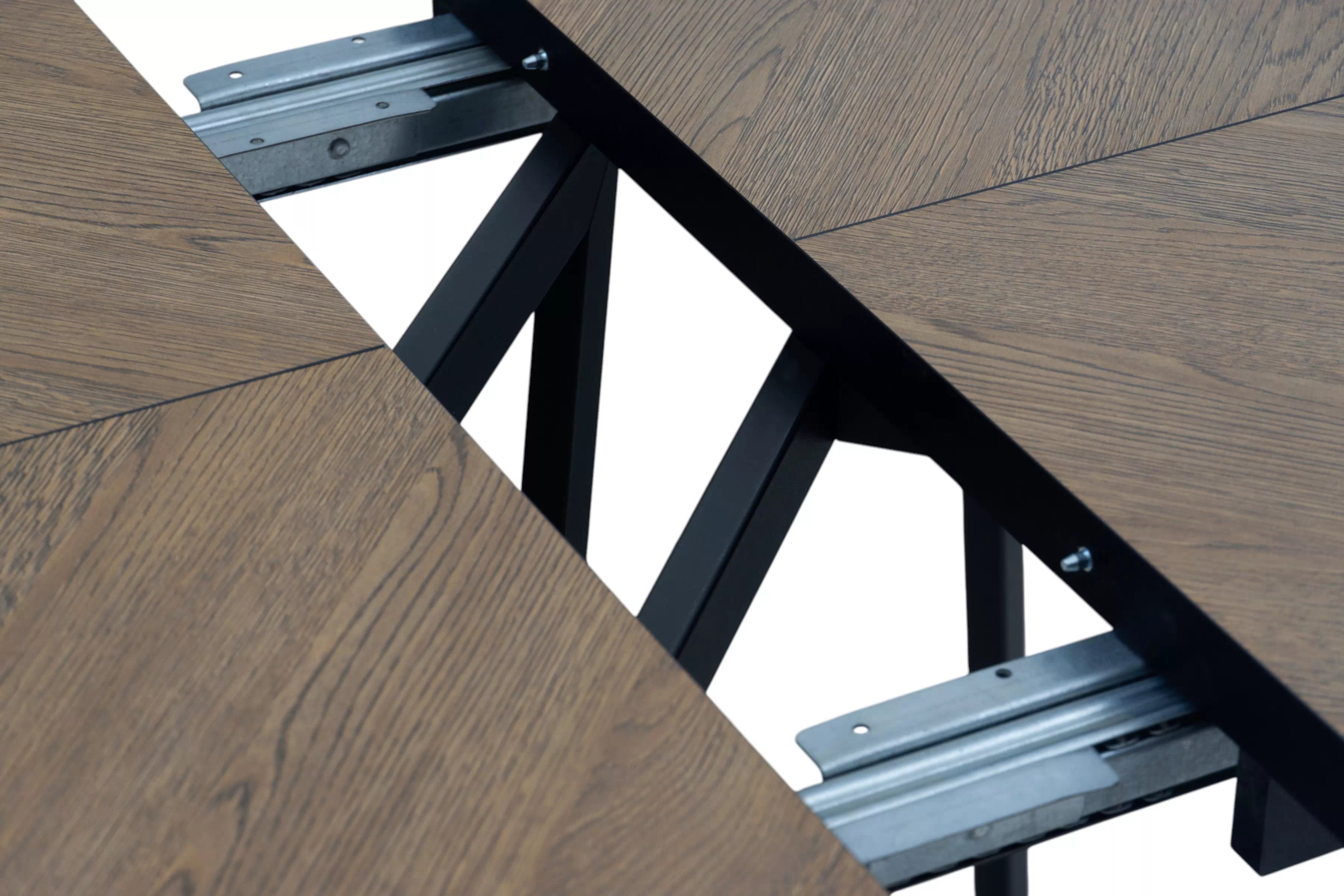 Rozkládací jídelní stůl Cedrus Rozeta 105-160 cm - dub belmont / černá Stůl Cedrus 105 cm loftový rozkladany - dub belmont