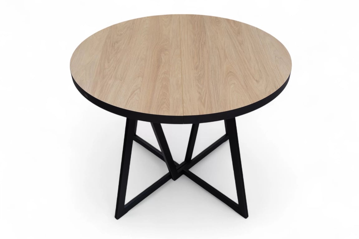 Masă extensibilă Cedrus 95/150 cm stil loft - stejar hickory / negru Stol Cedrus 95 cm mansardă rozkladany - stejar hikora