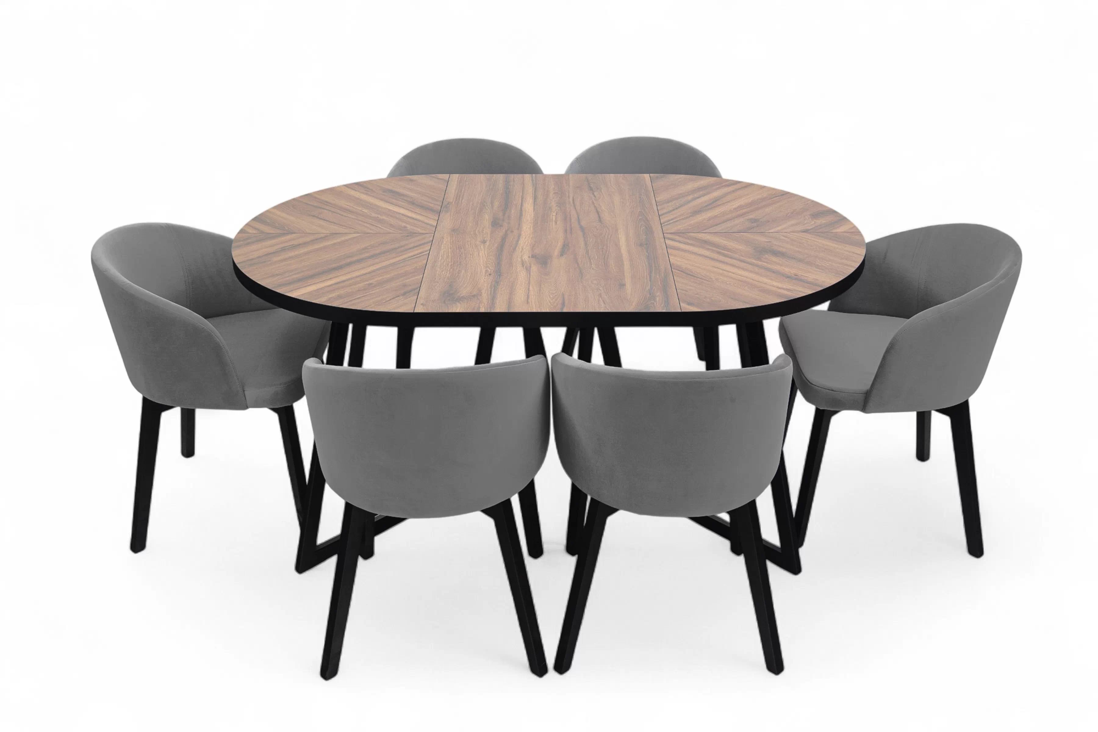 Rozkládací jídelní stůl Cedrus Rozeta 105-160 cm - dub estana / černá Stůl Cedrus Rozeta 105/160 cm loftový rozkladany - dub estana / černá