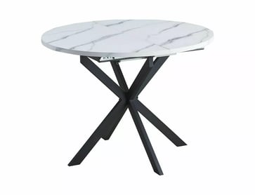 STOL GASTON BIALY mramorový efekt /Čierny MAT 100(135)X100 stOL gaston biaLy mramorový efekt /Čierny mat 100(135)x100