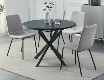 STOL GASTON Čierny mramorový efekt /Čierny MAT 100(135)X100 stOL gaston Čierny mramorový efekt /Čierny mat 100(135)x100