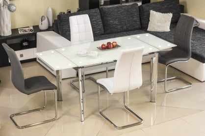 Rozkládací jídelní stůl GD020 120-180x80 cm - bílý